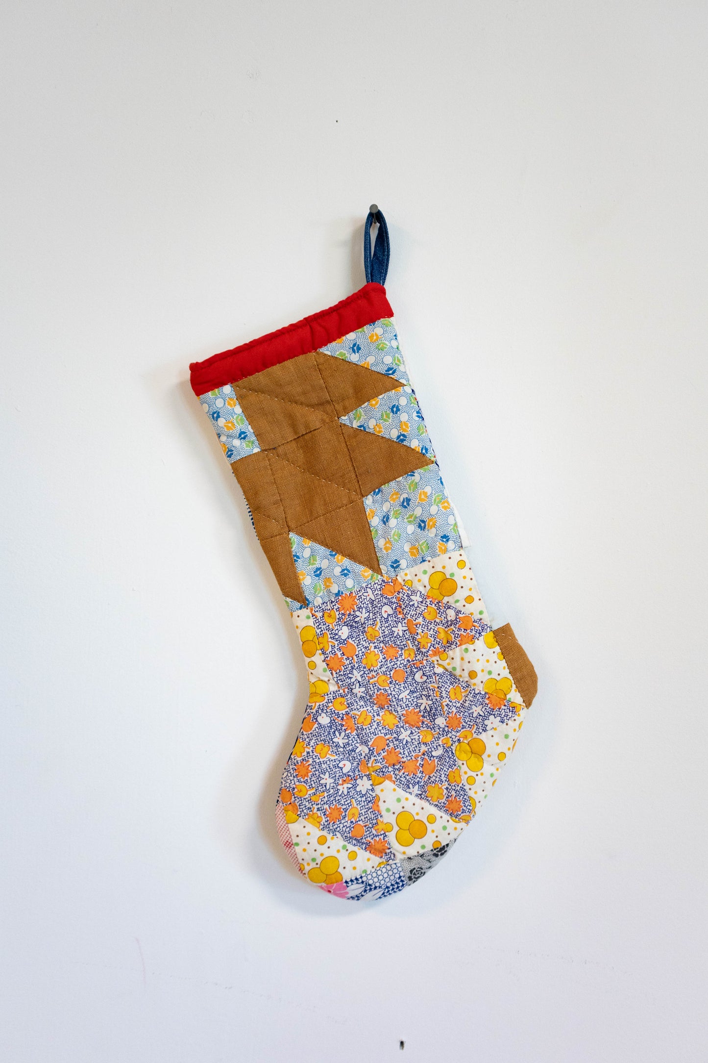 Upcycled Patchwork Quilt Christmas Stocking
