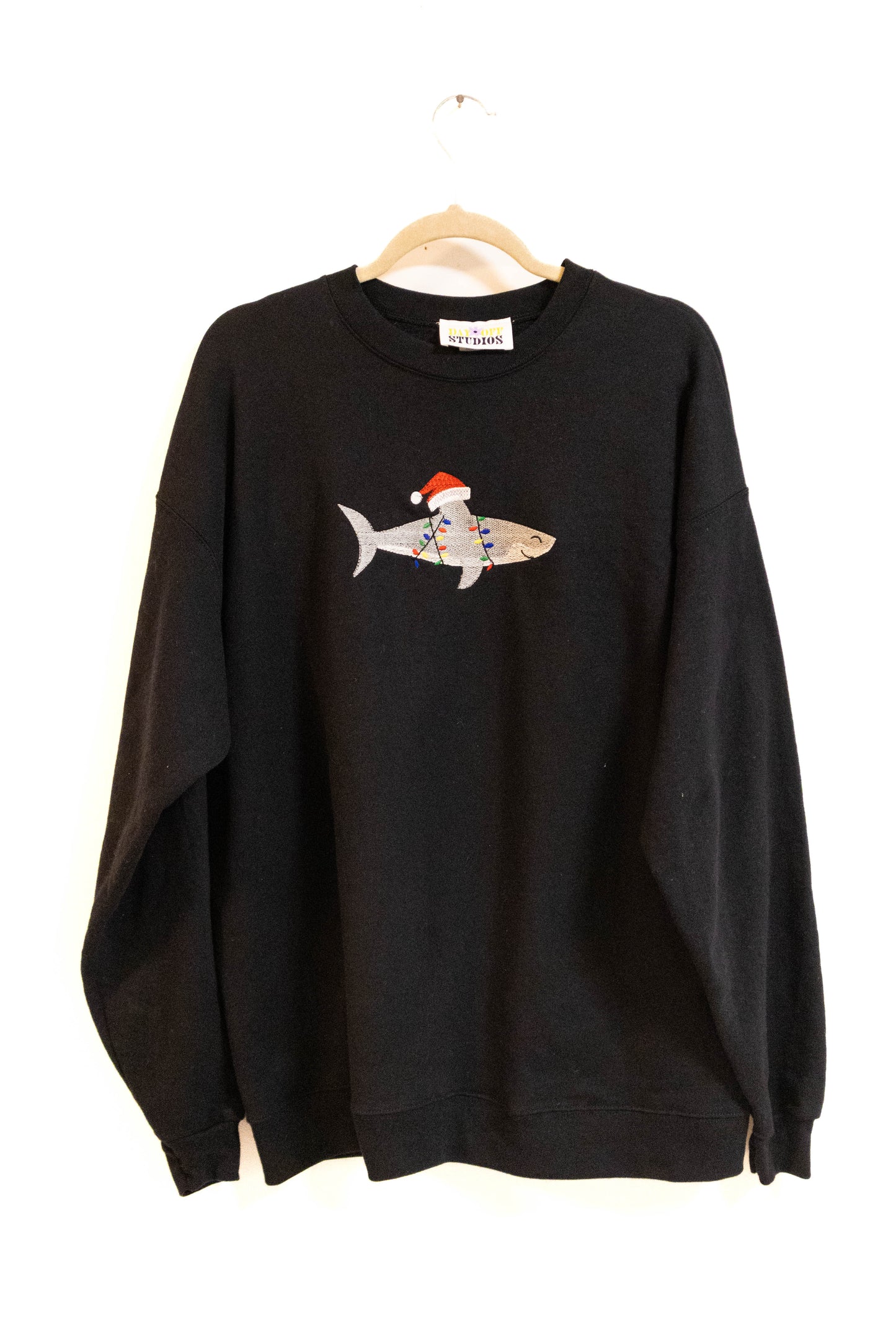 Holiday Shark Embroidered Crewneck - XL