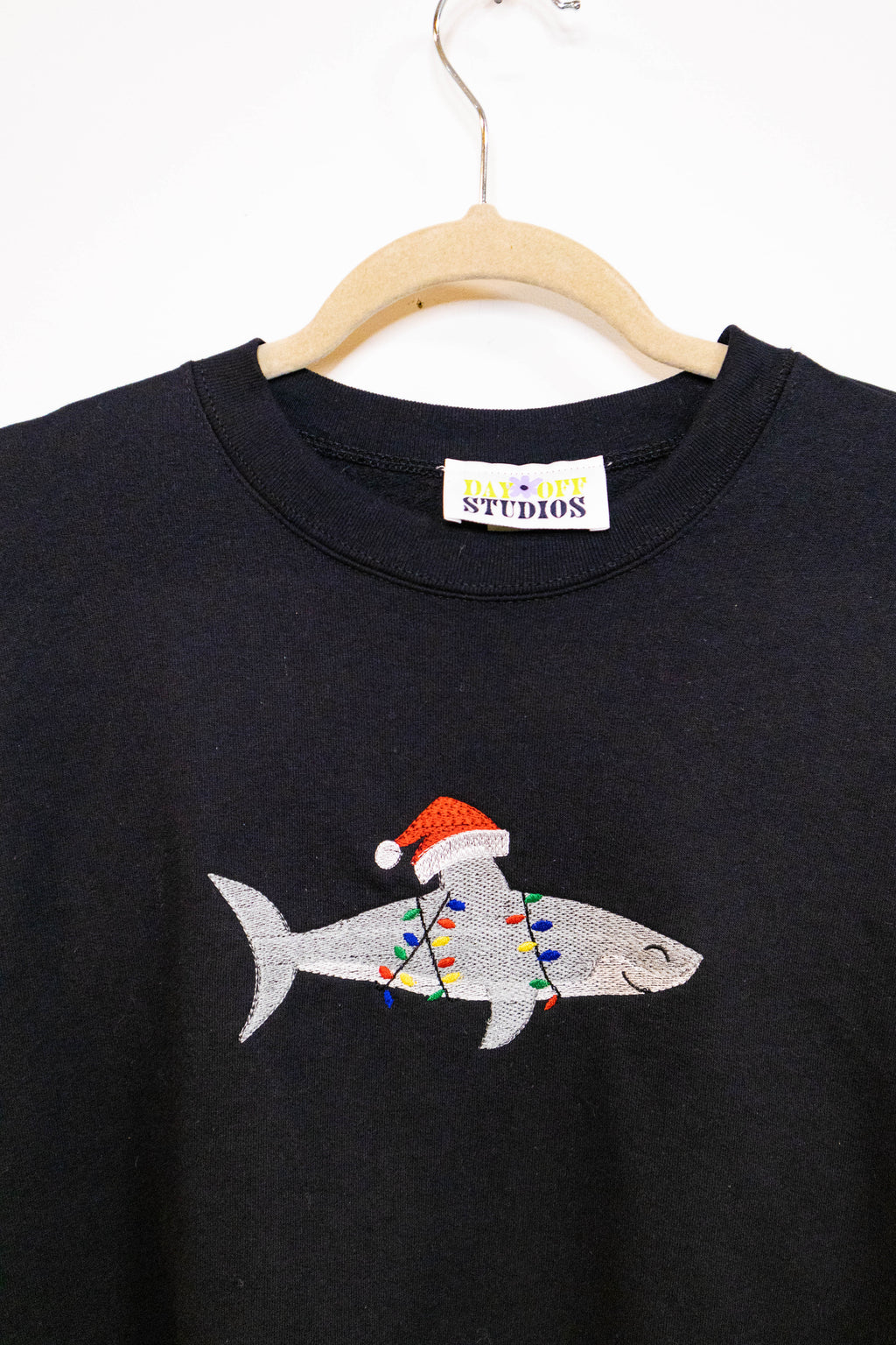 Holiday Shark Embroidered Crewneck - XL