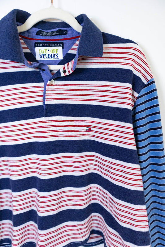 Upcycled Tommy Hilfiger Colorblock Polo - M/L