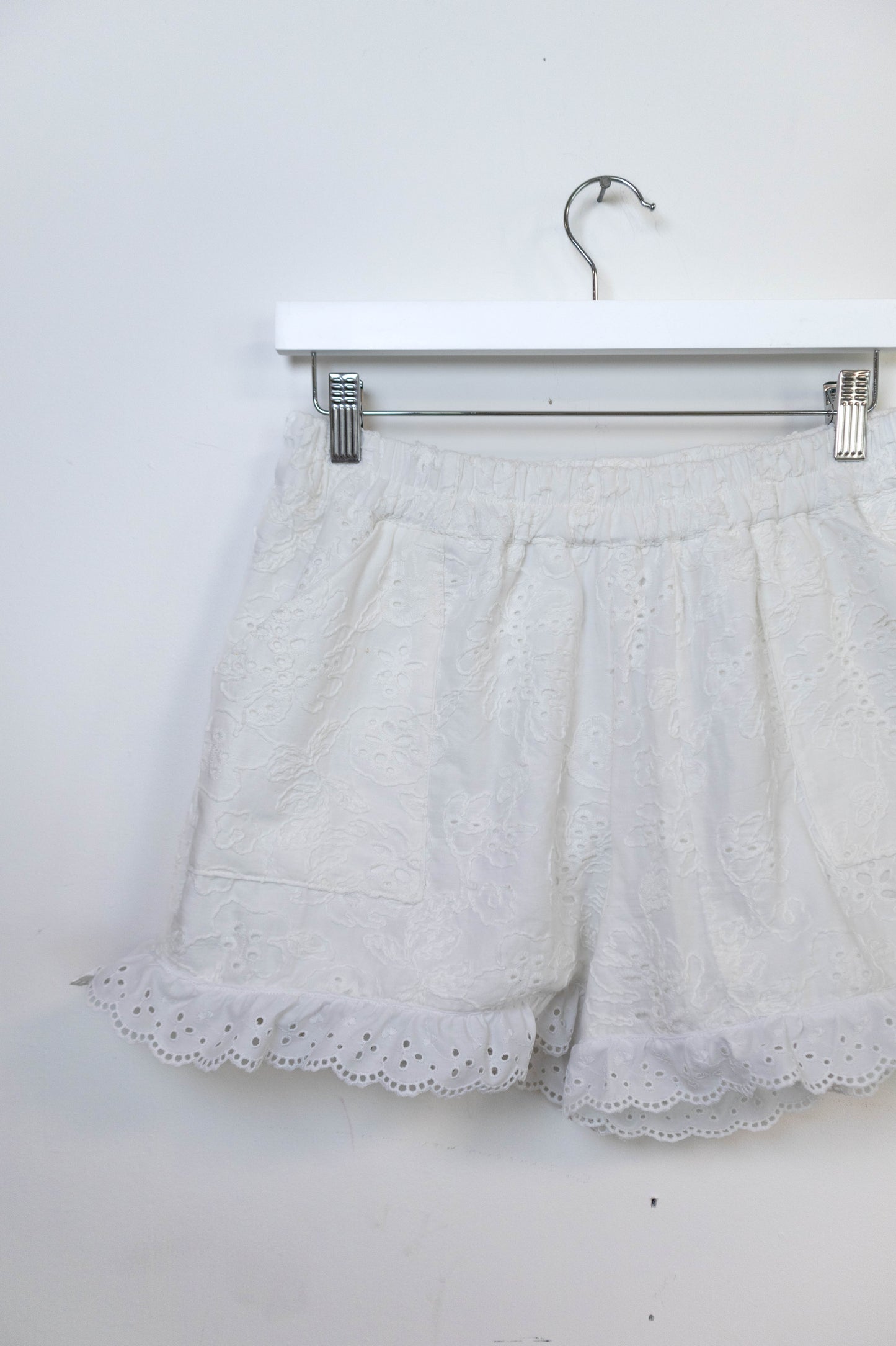 Upcycled White Eyelet Shorts