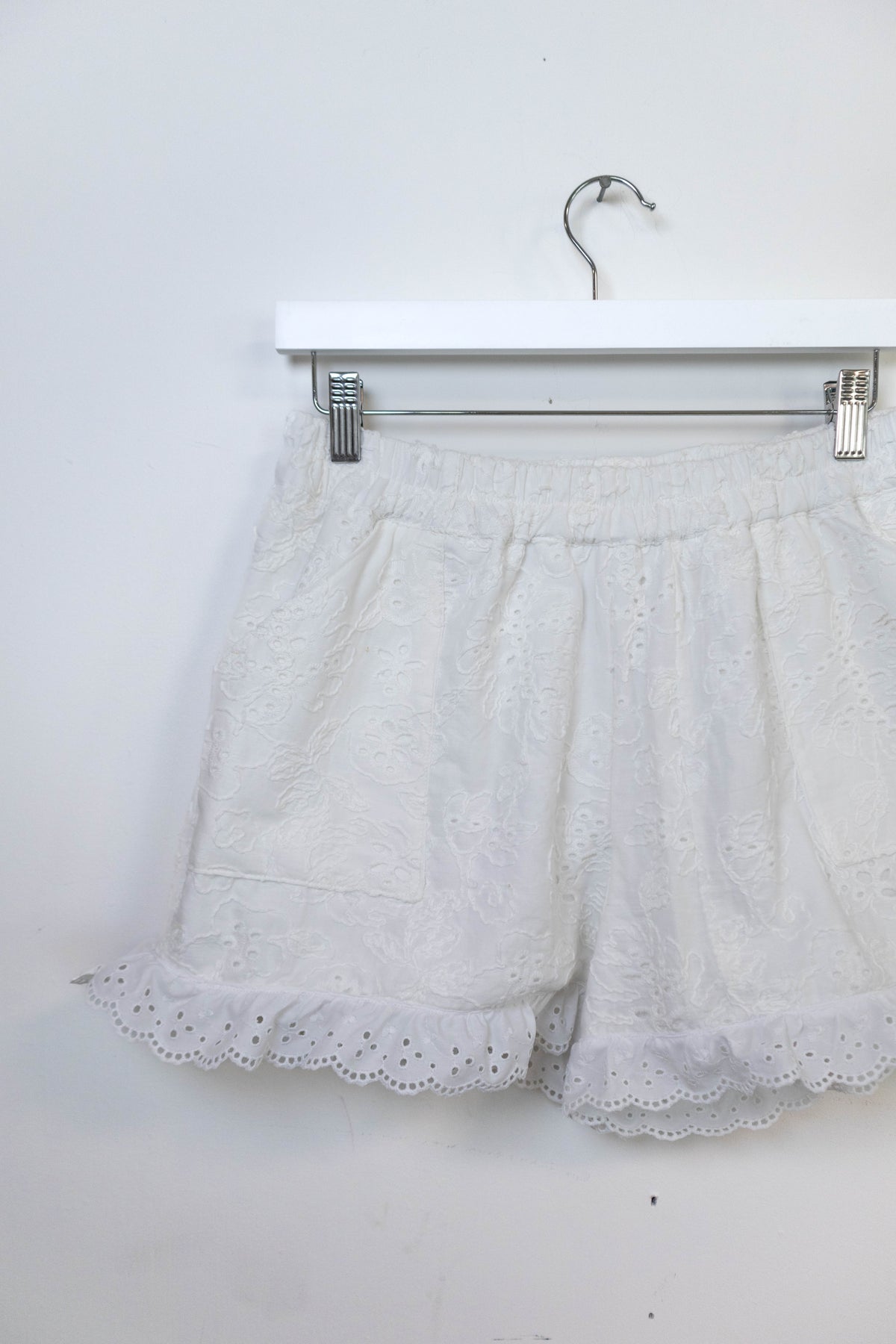 Upcycled White Eyelet Shorts