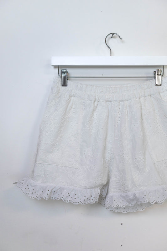 Upcycled White Eyelet Shorts