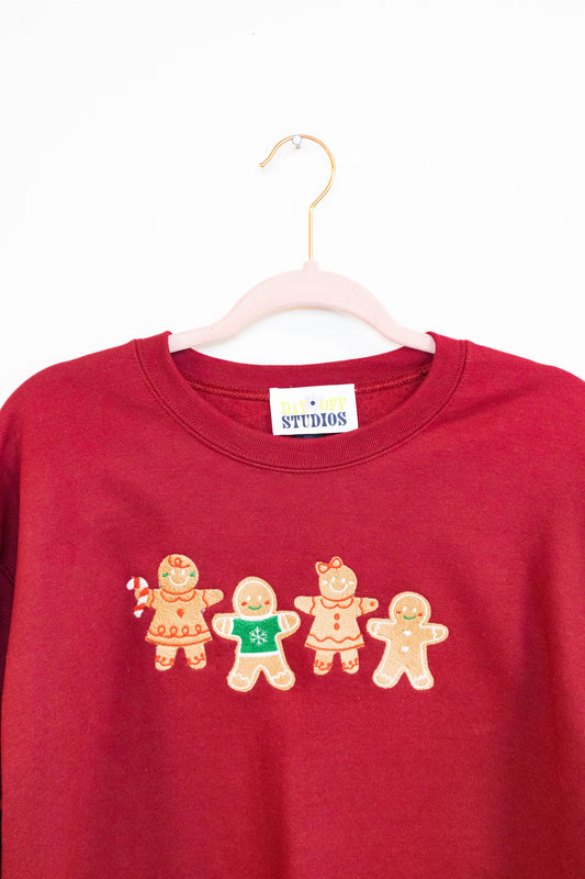 Gingerbread Embroidered Crewneck - Medium