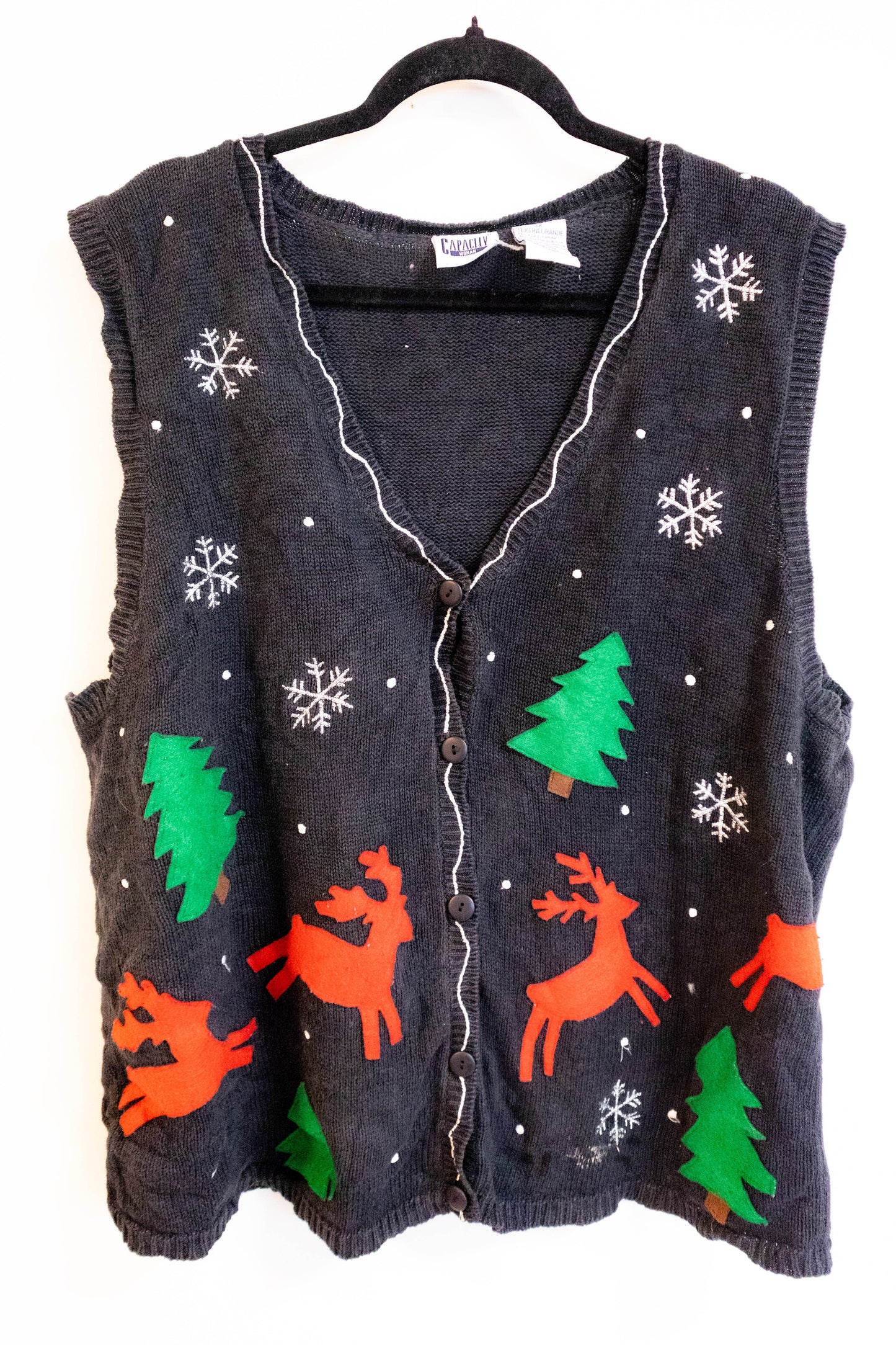 Vintage “Ugly Christmas” Reindeer Vest – Thrifted Holiday Collection