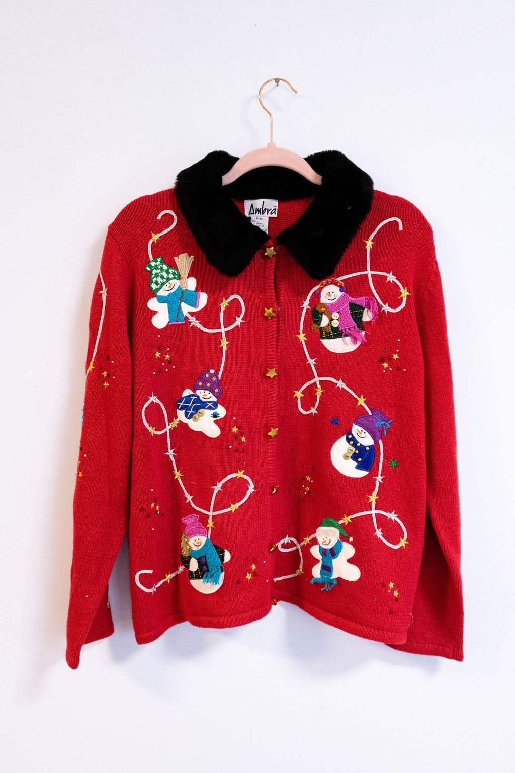 Vintage 90s Snowman Holiday Sweater – Thrifted Ugly Christmas Collection