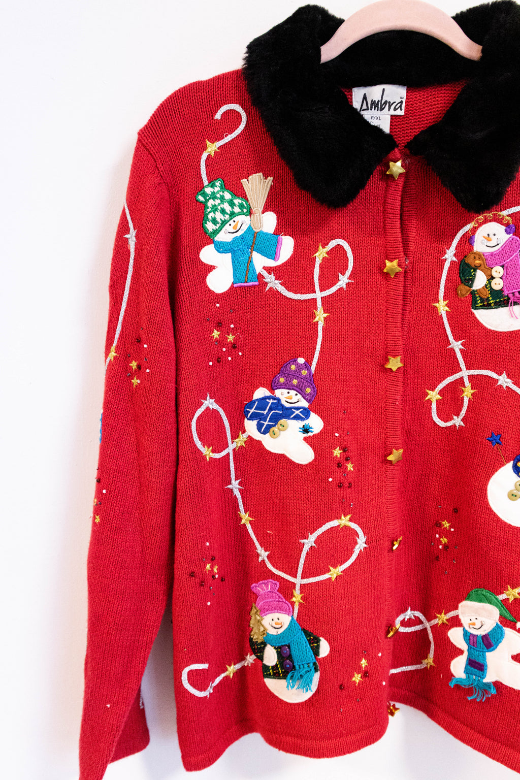 Vintage 90s Snowman Holiday Sweater – Thrifted Ugly Christmas Collection