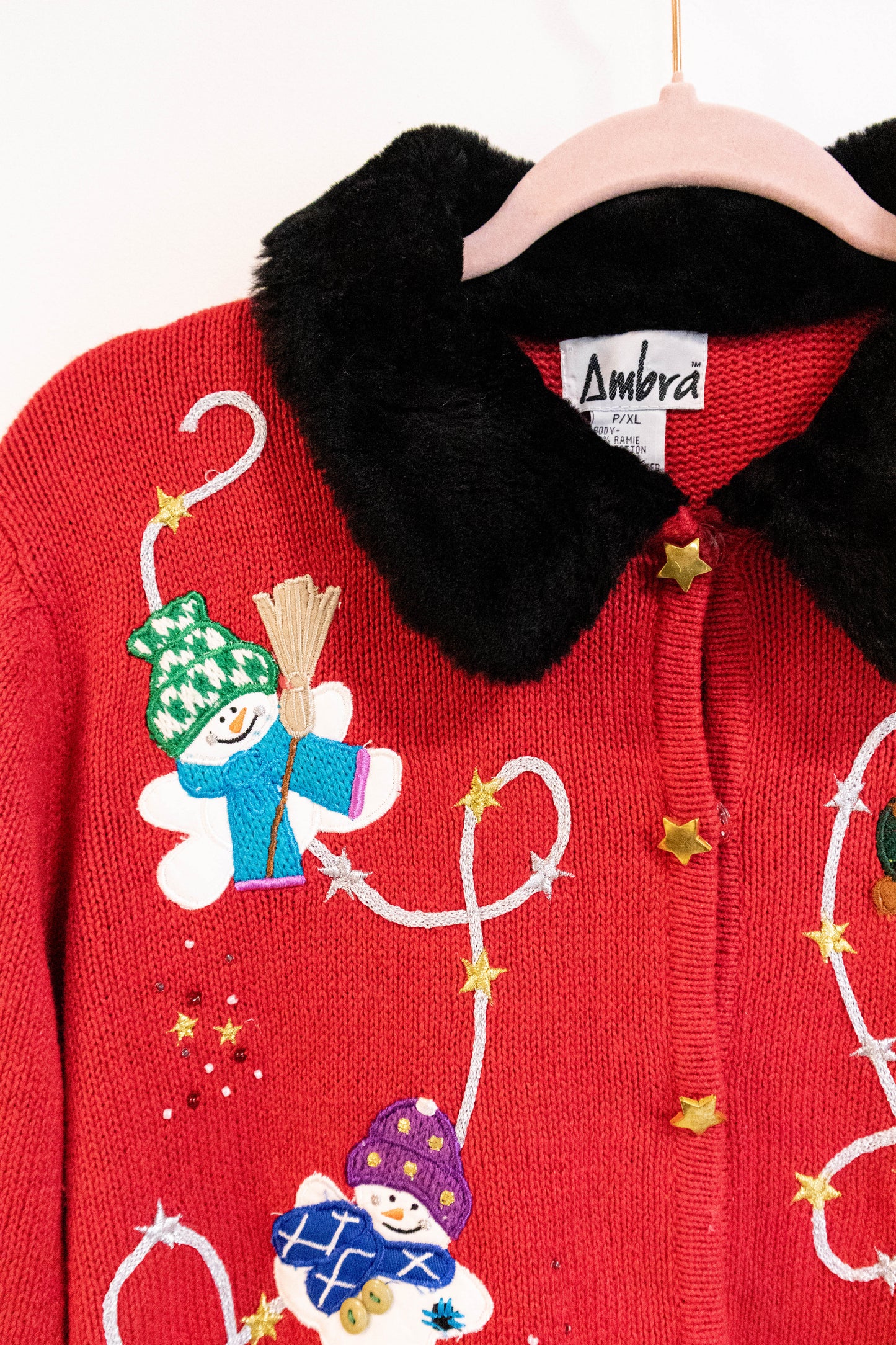 Vintage 90s Snowman Holiday Sweater – Thrifted Ugly Christmas Collection