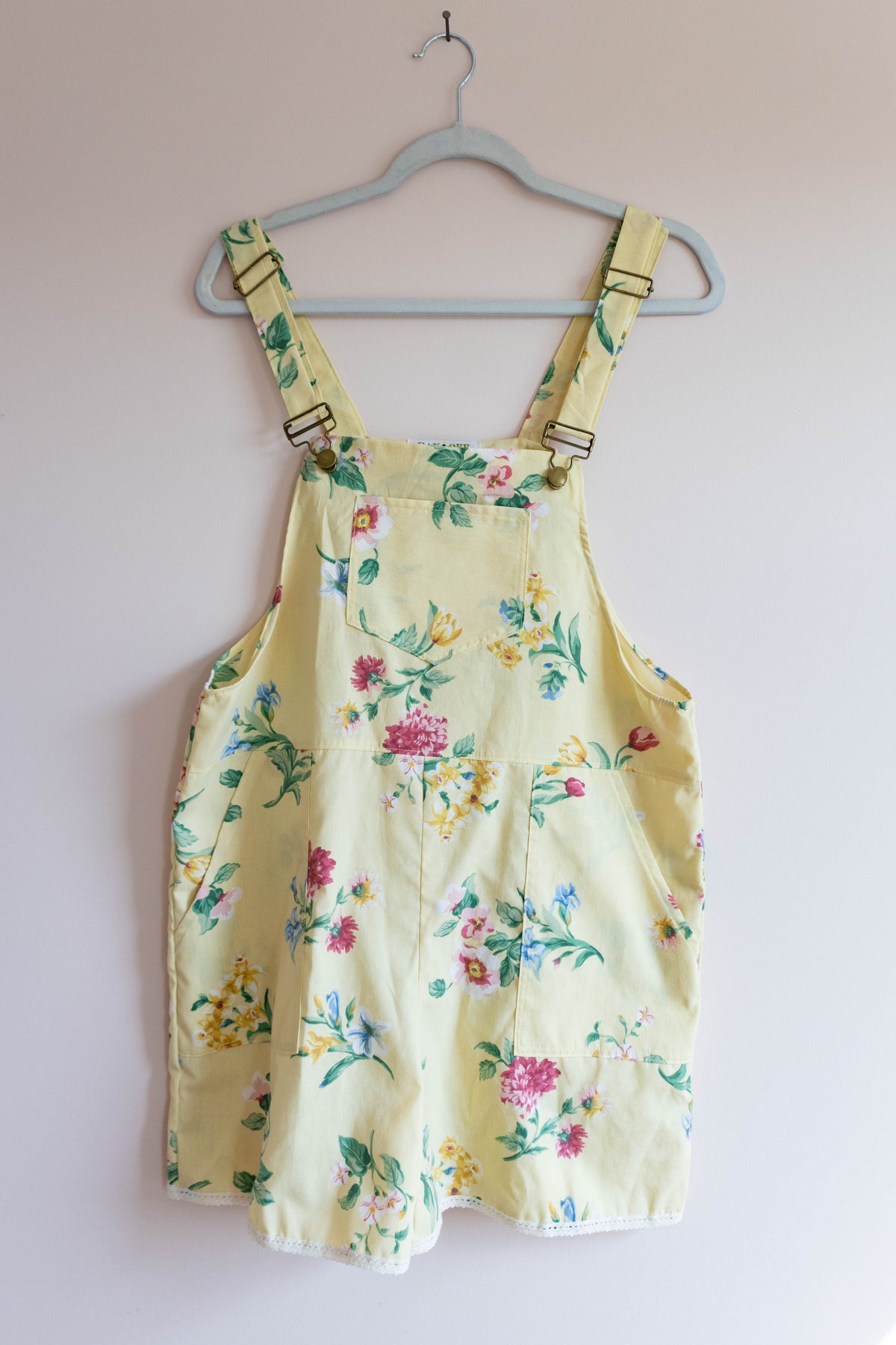 Vintage Handmade Floral Overall Shorts