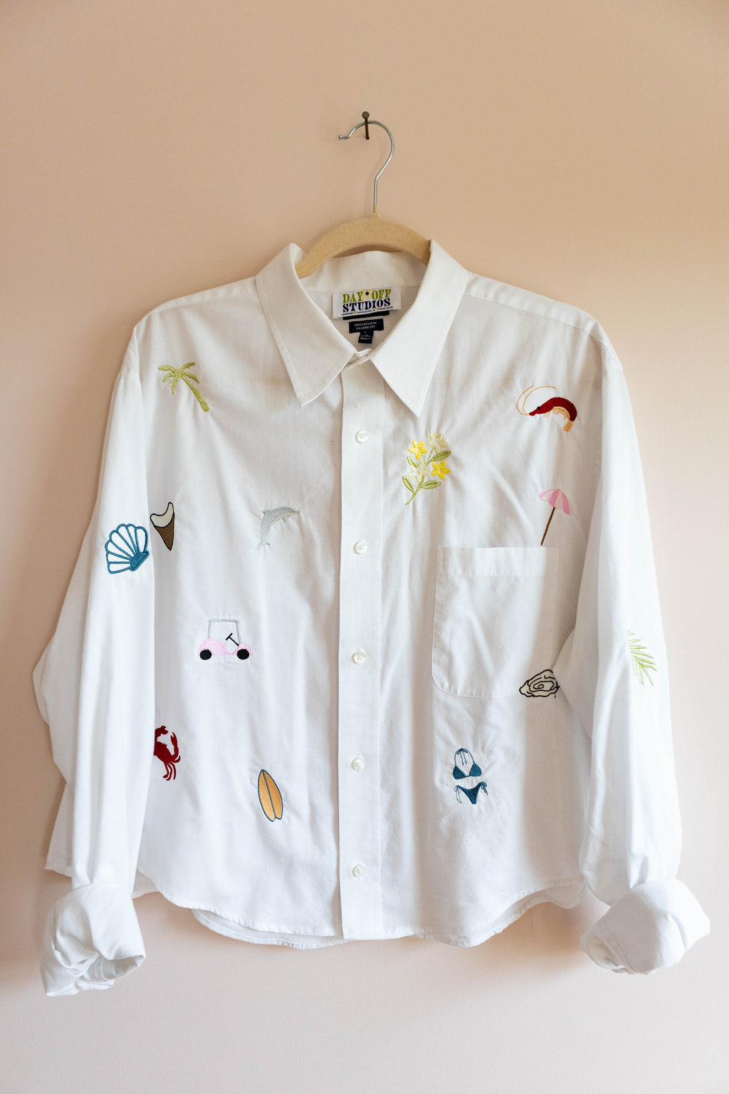 Charleston Things Embroidered Button Down
