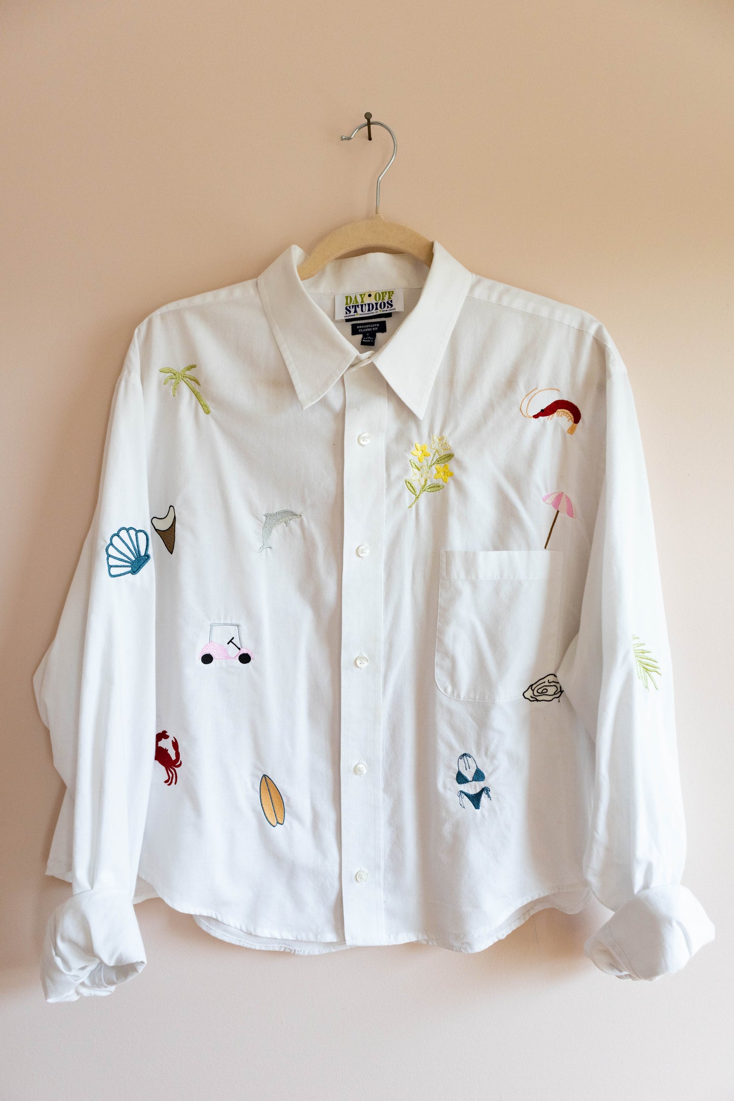 Charleston Things Embroidered Button Down