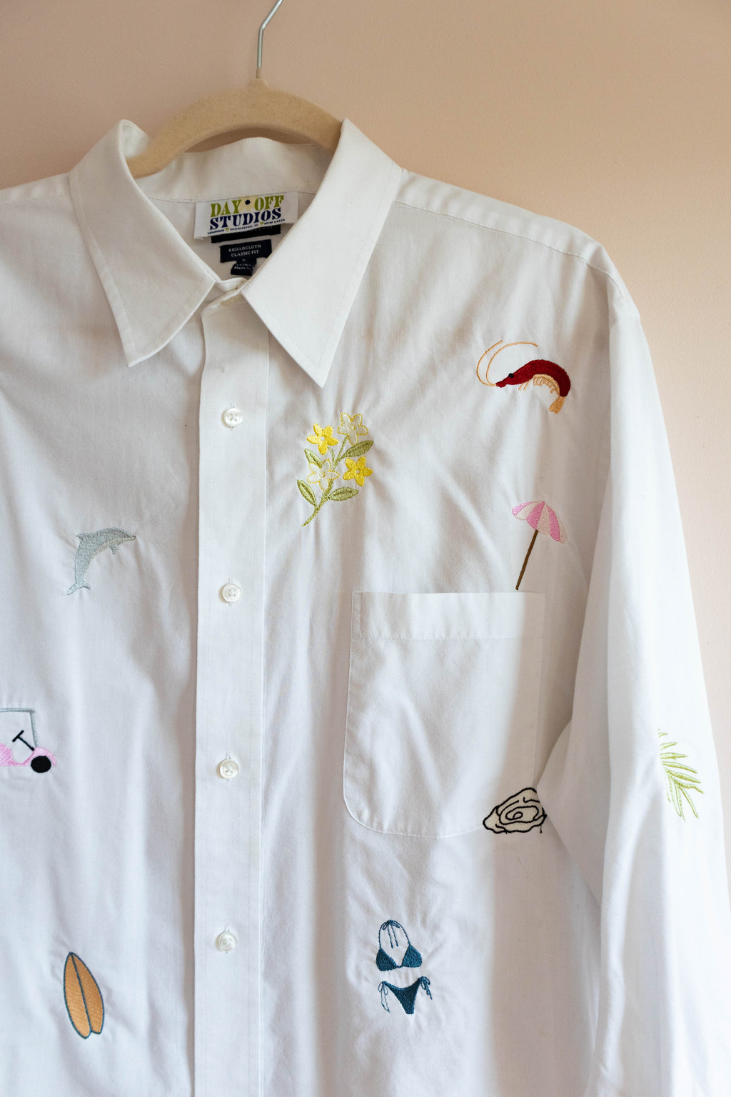 Charleston Things Embroidered Button Down