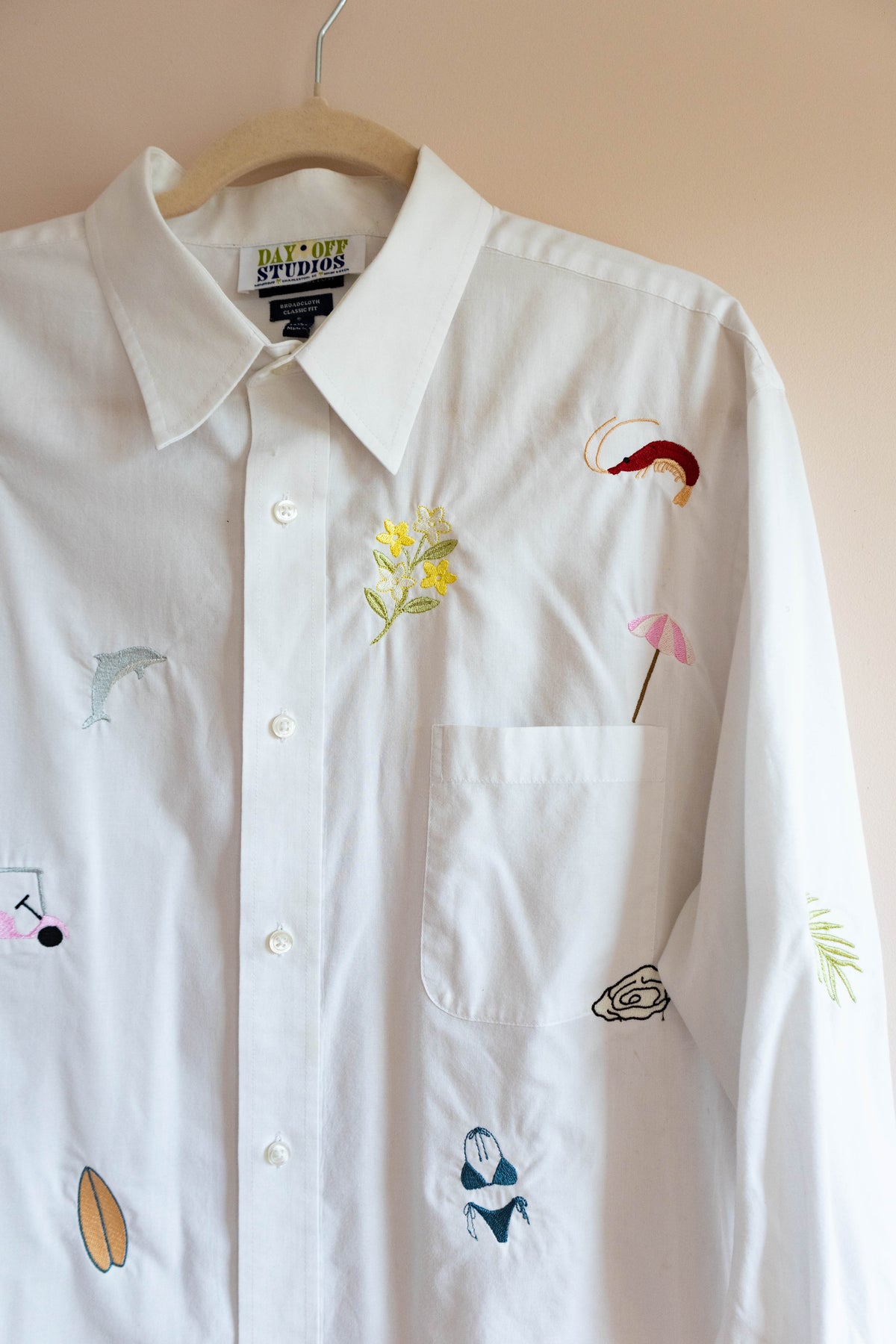 Charleston Things Embroidered Button Down