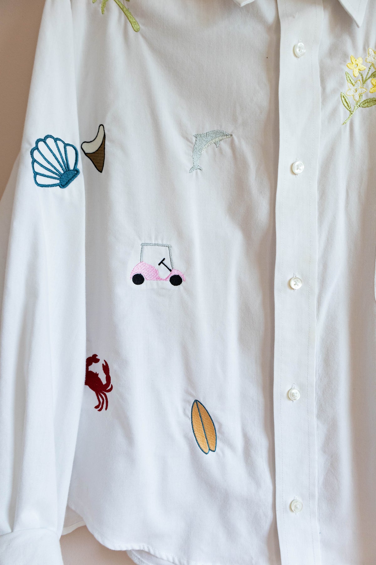 Charleston Things Embroidered Button Down