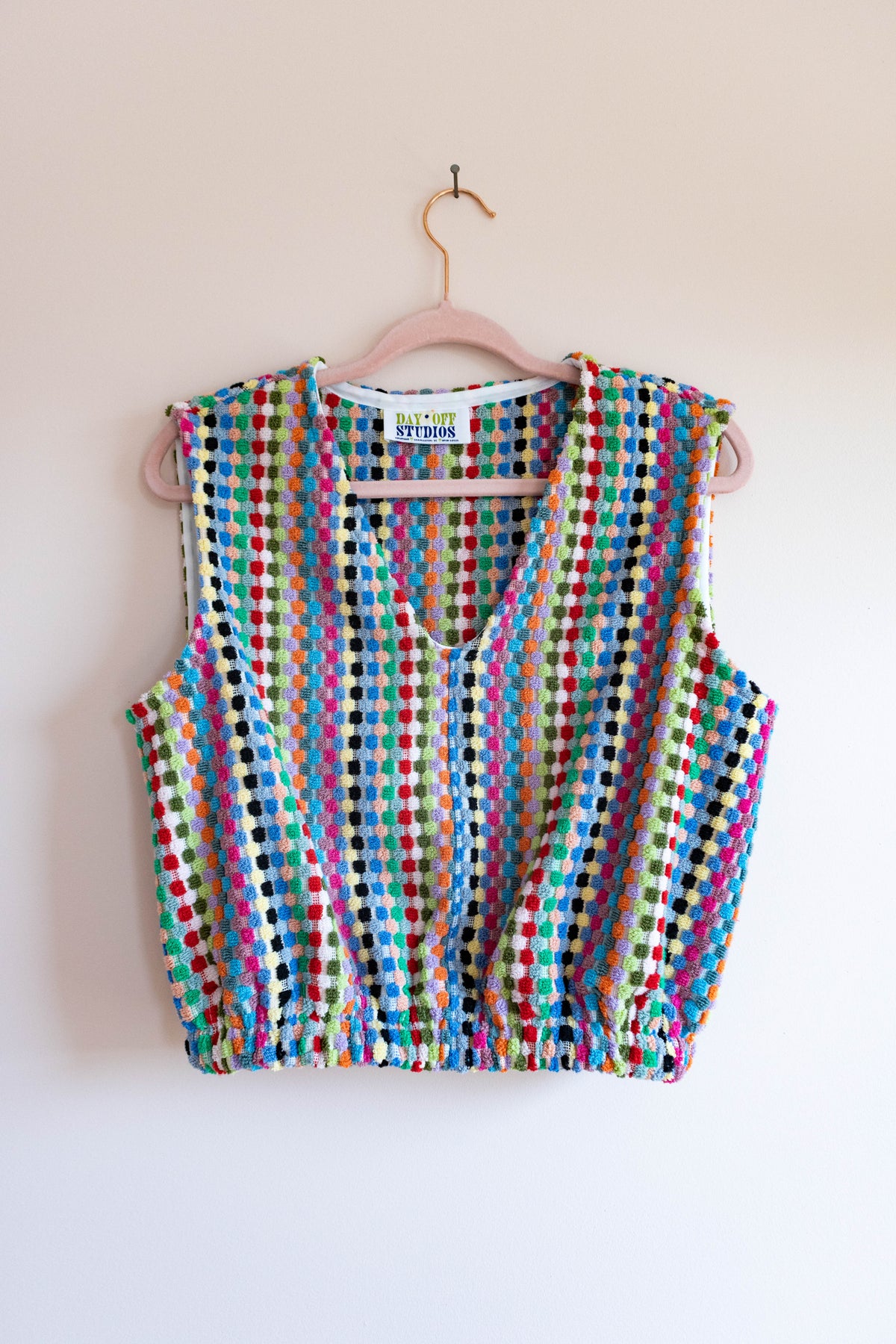 Rainbow Terrycloth Crop Vest