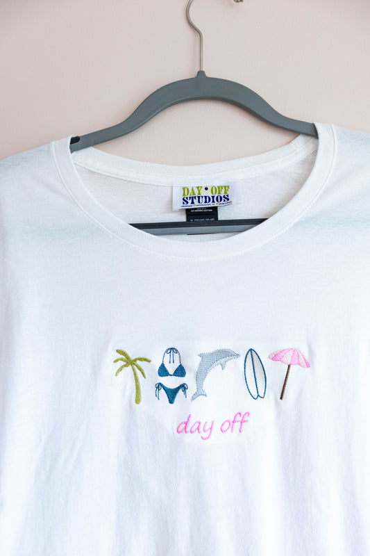 Day Off Studios Coastal Embroidered Tee