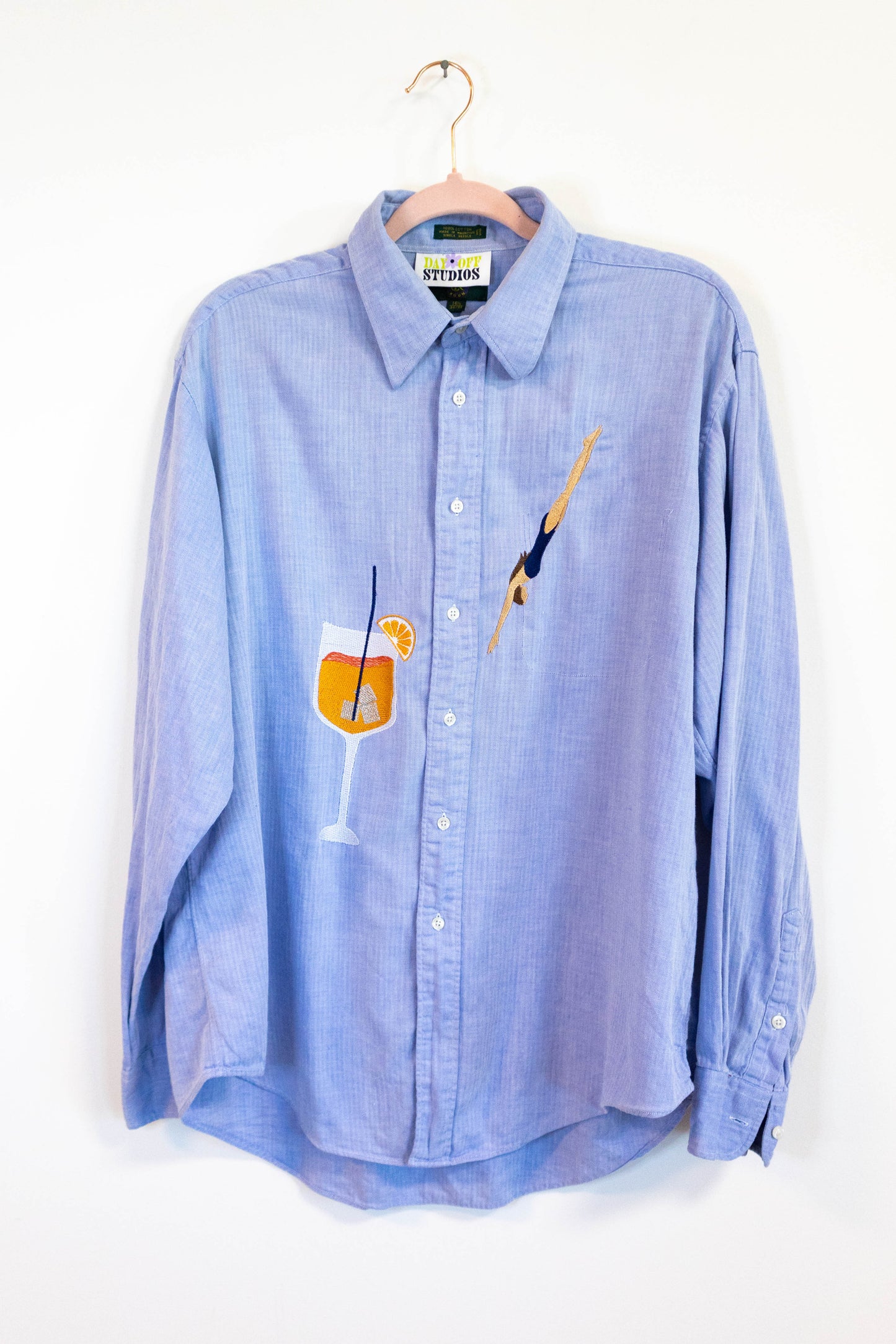 Spritz O'Clock Upcycled Linen Button Down