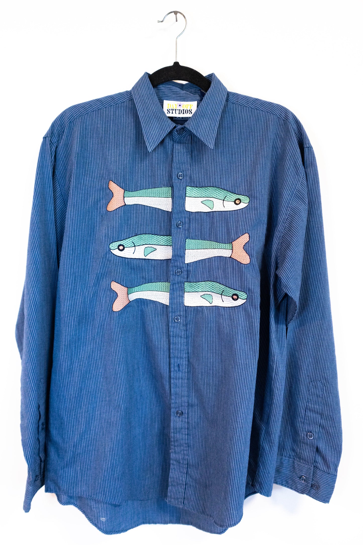 Sardine Squad - Upcycled Button Down