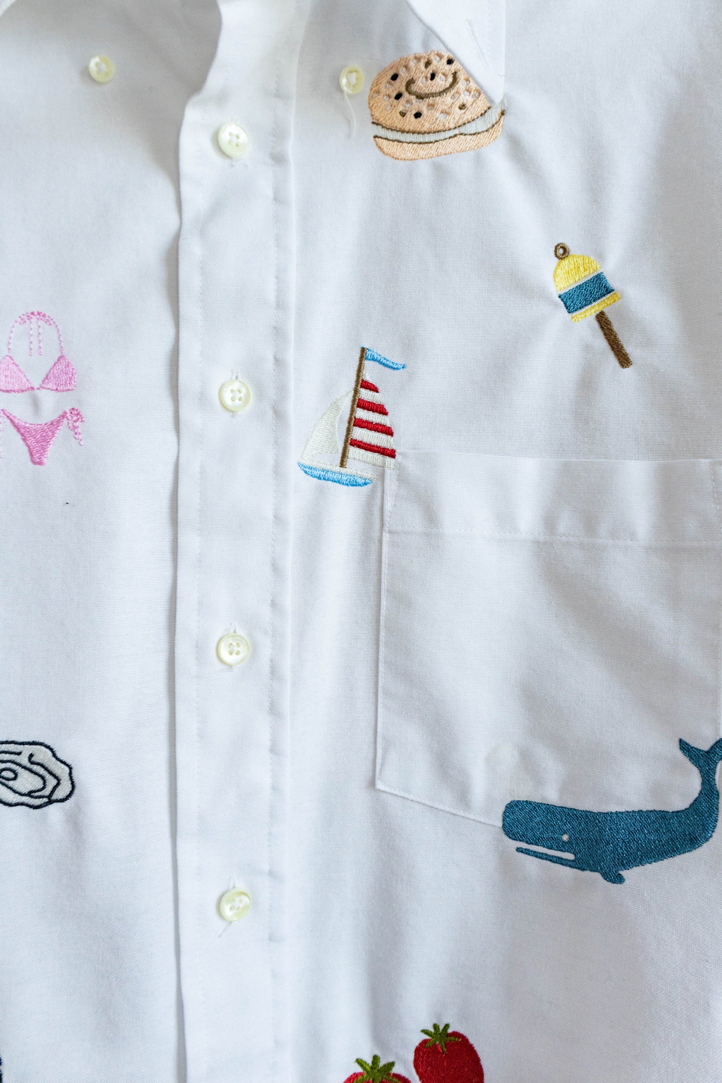 Coastal Summer Icons Button Down