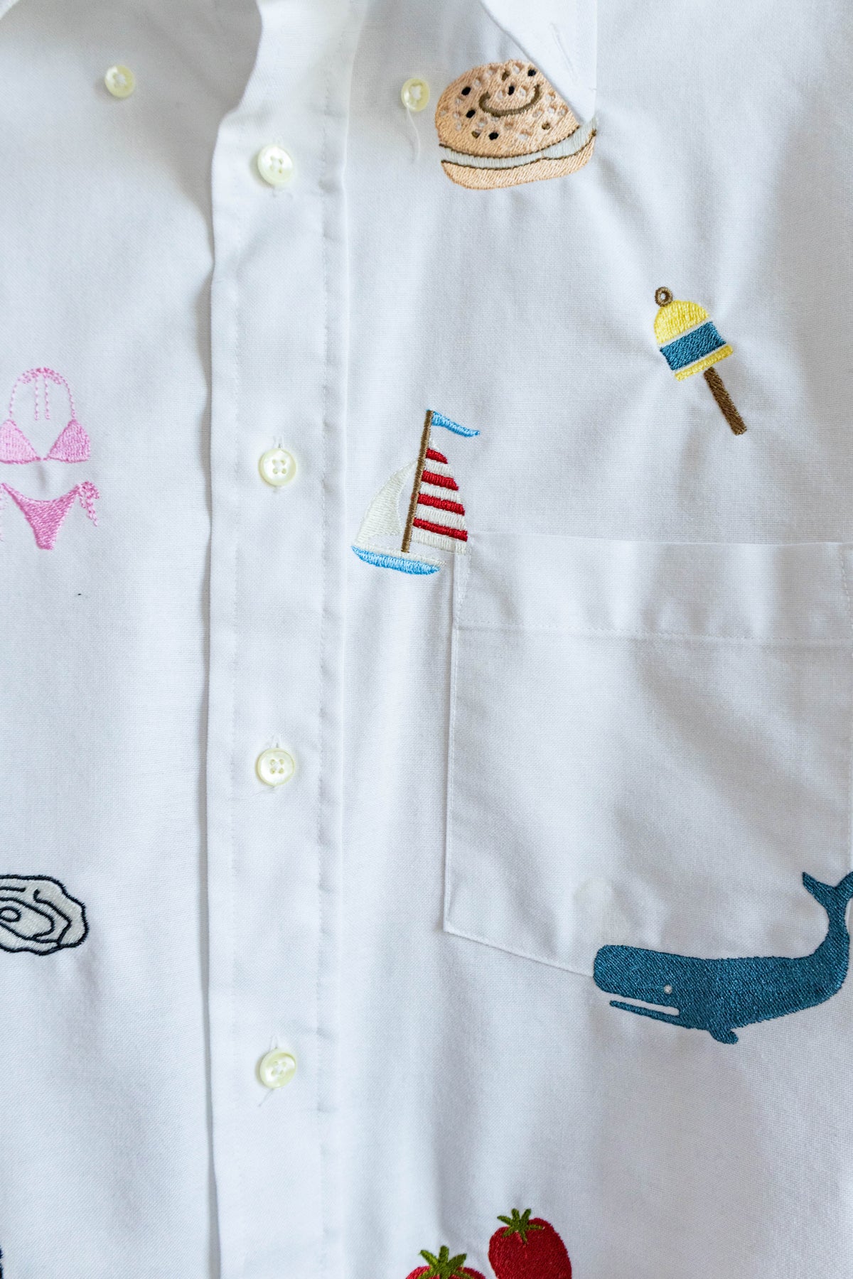 Coastal Summer Icons Button Down