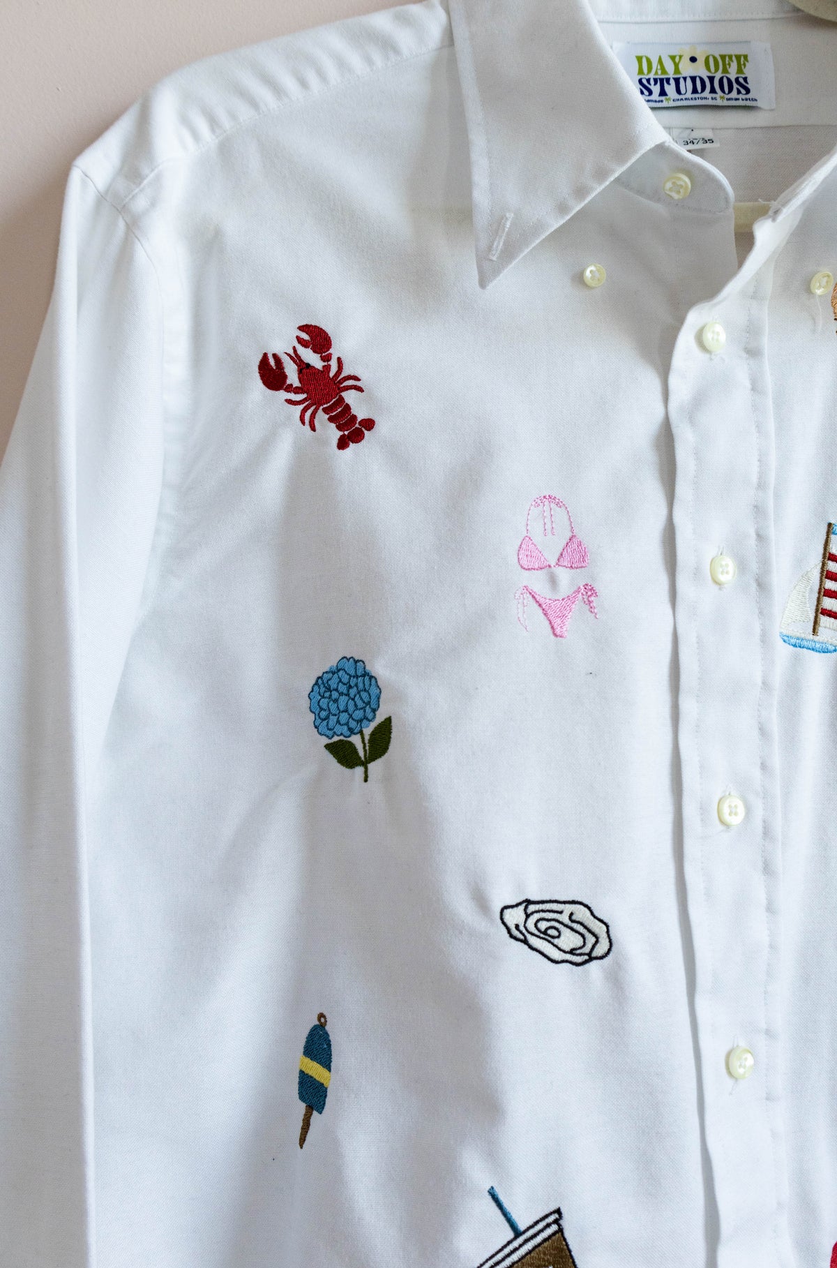 Coastal Summer Icons Button Down