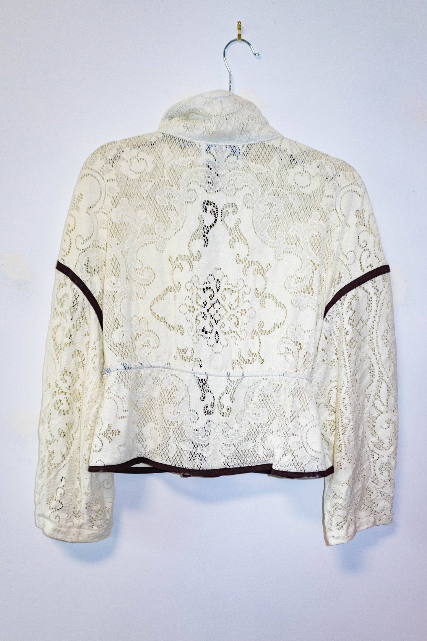 Upcycled Lace Tablecloth Track Jacket