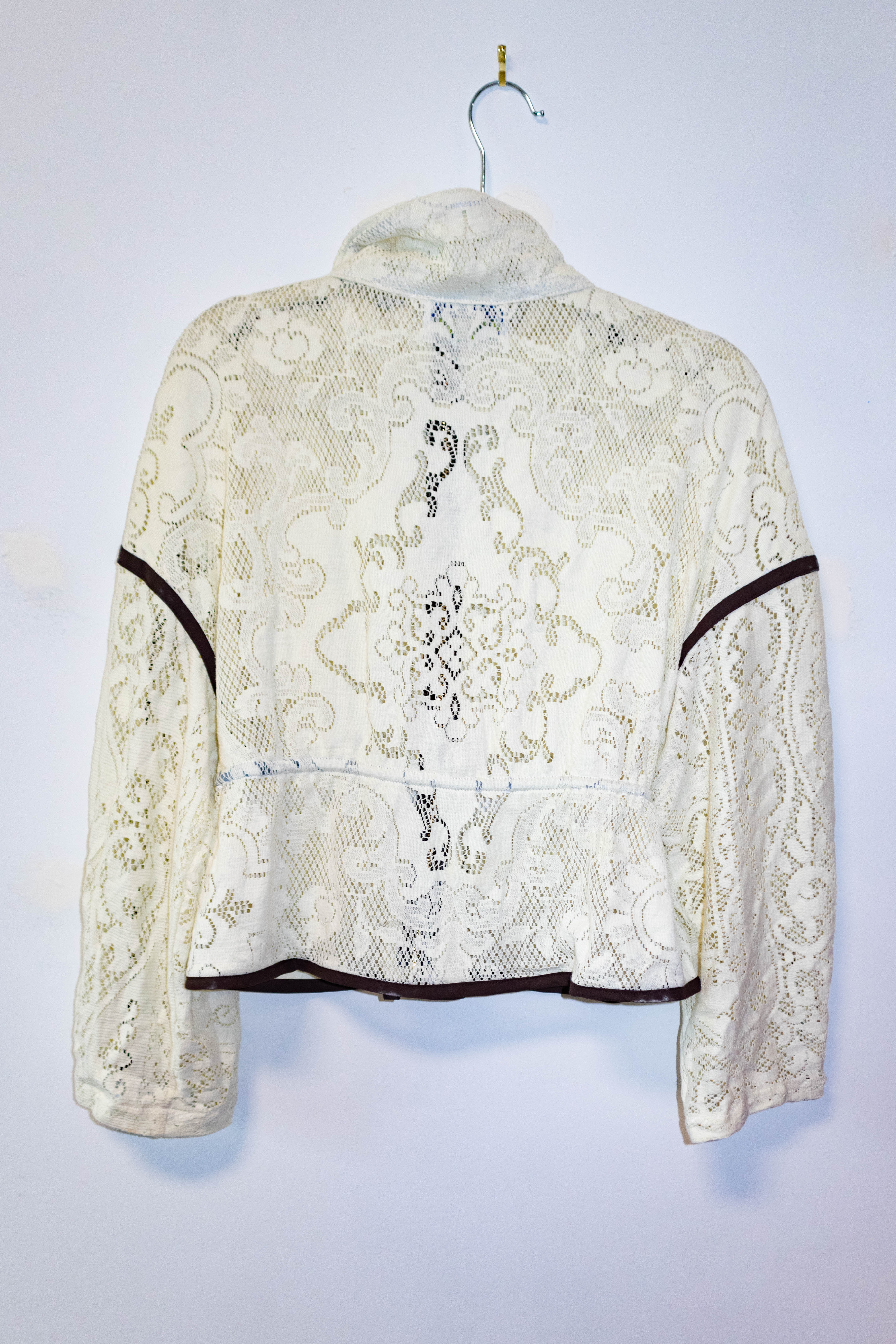 Upcycled Lace Tablecloth Track Jacket