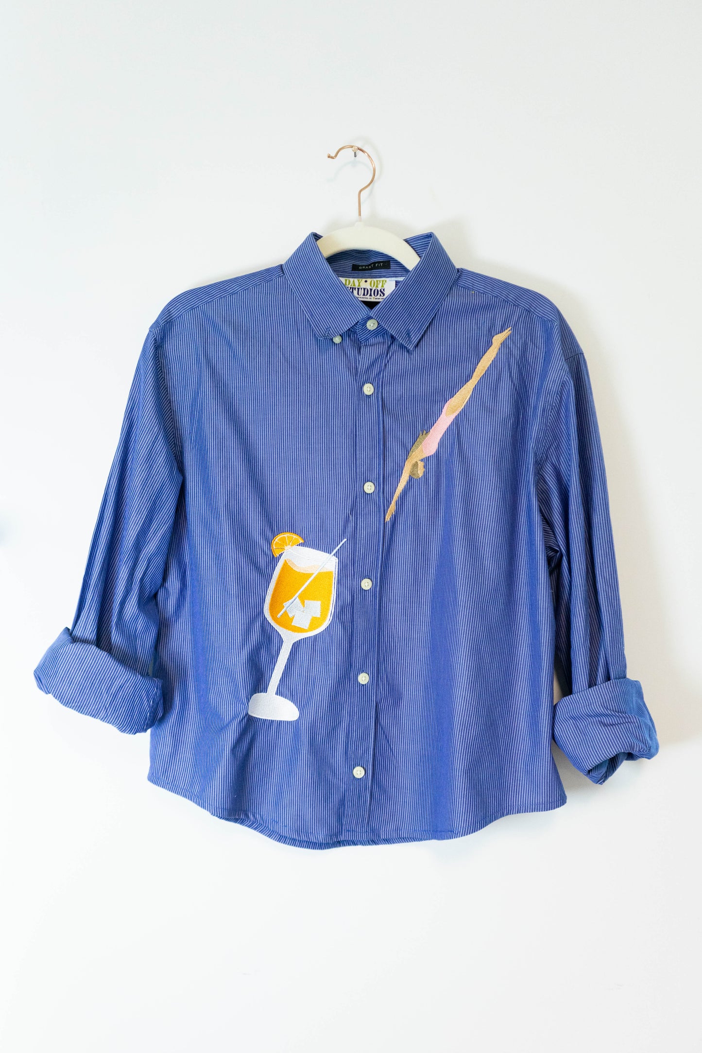 Upcycled Aperol Spritz Button Down