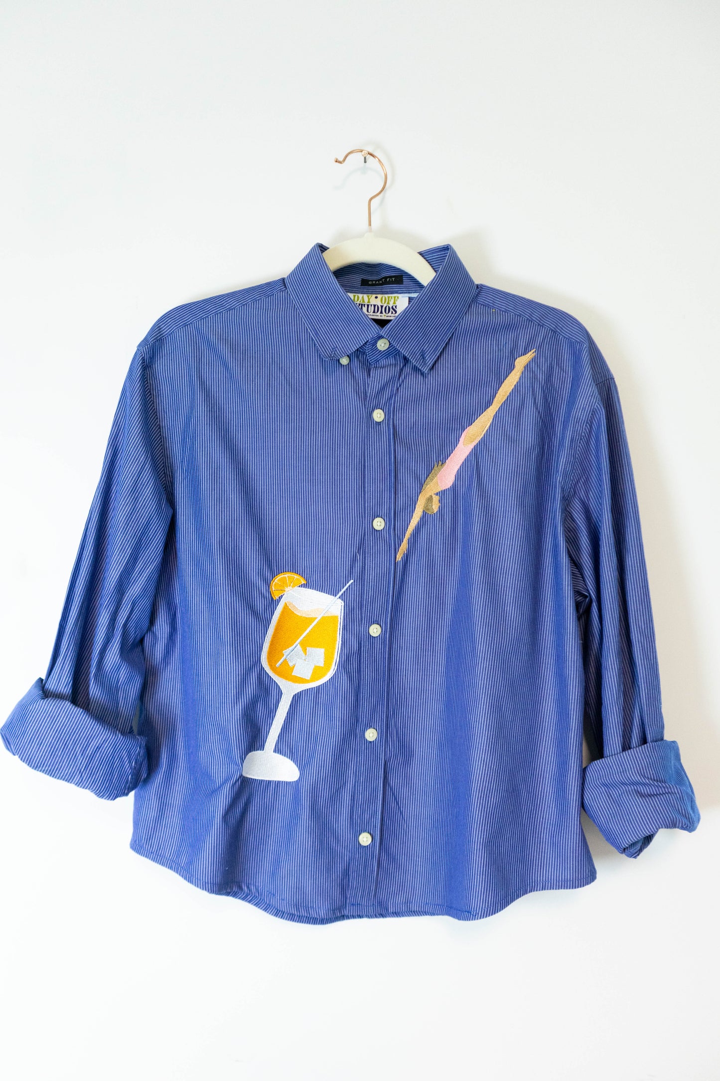 Upcycled Aperol Spritz Button Down