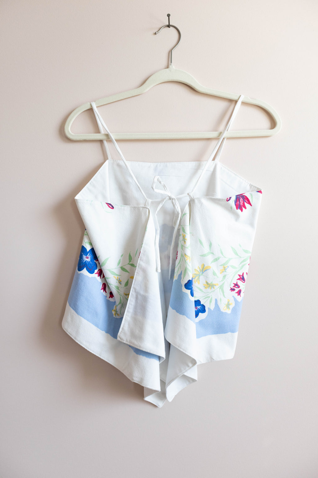 Upcycled Floral Tie-Back Top