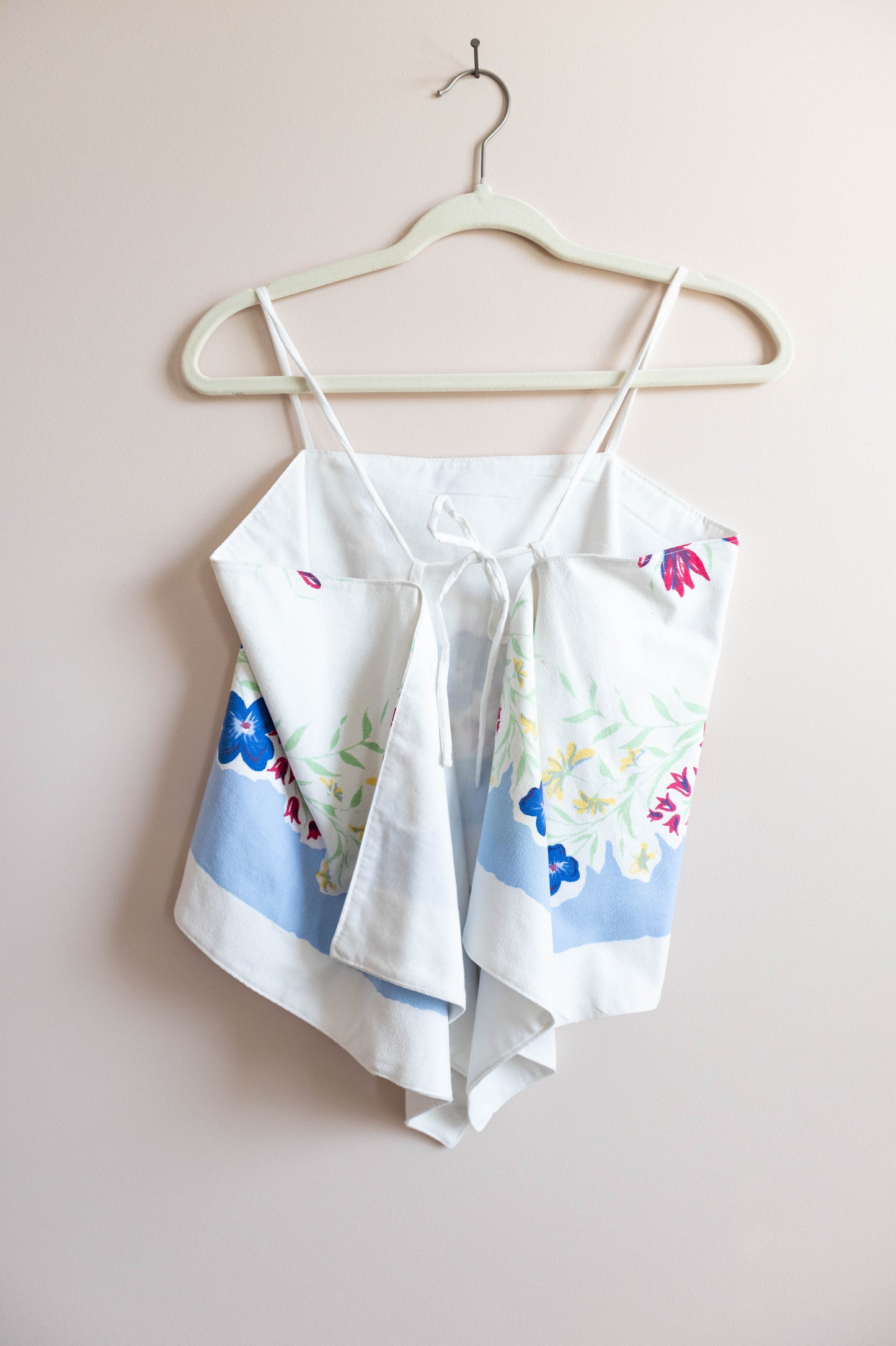 Upcycled Floral Tie-Back Top