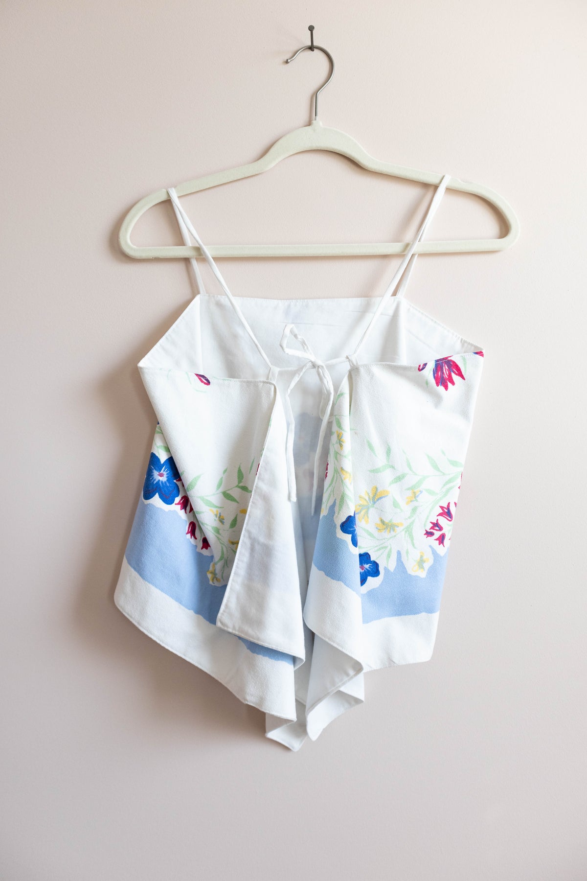 Upcycled Floral Tie-Back Top