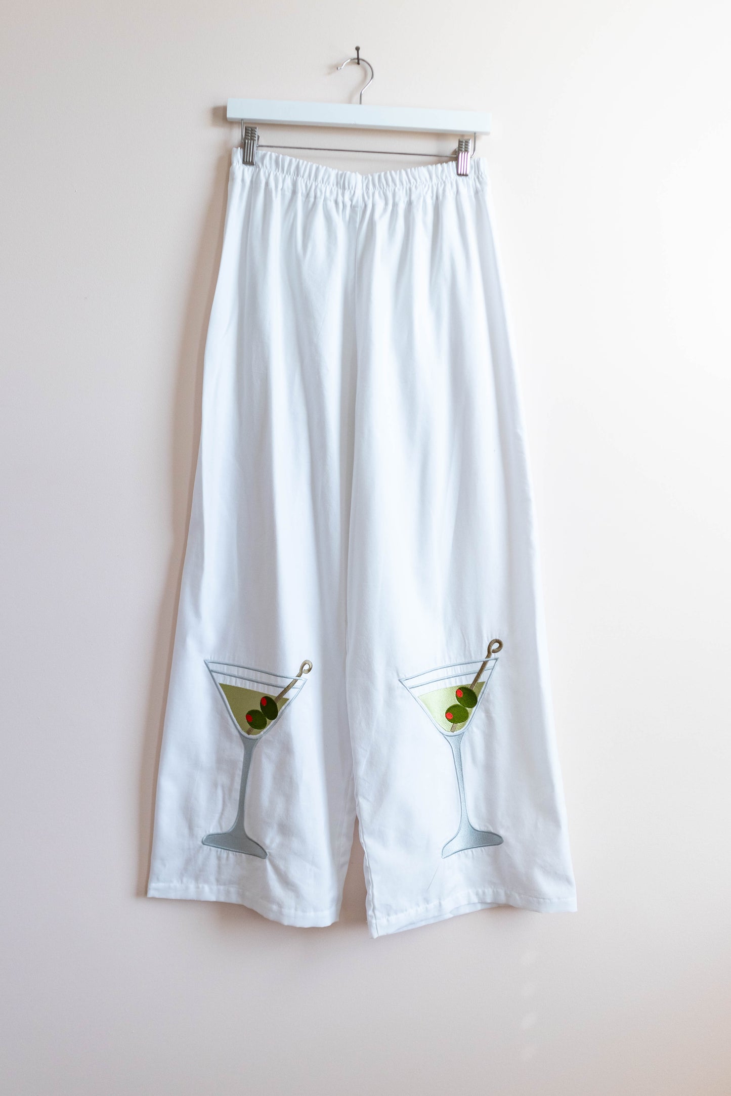 Upcycled Embroidered Martini Wide-Leg Pants