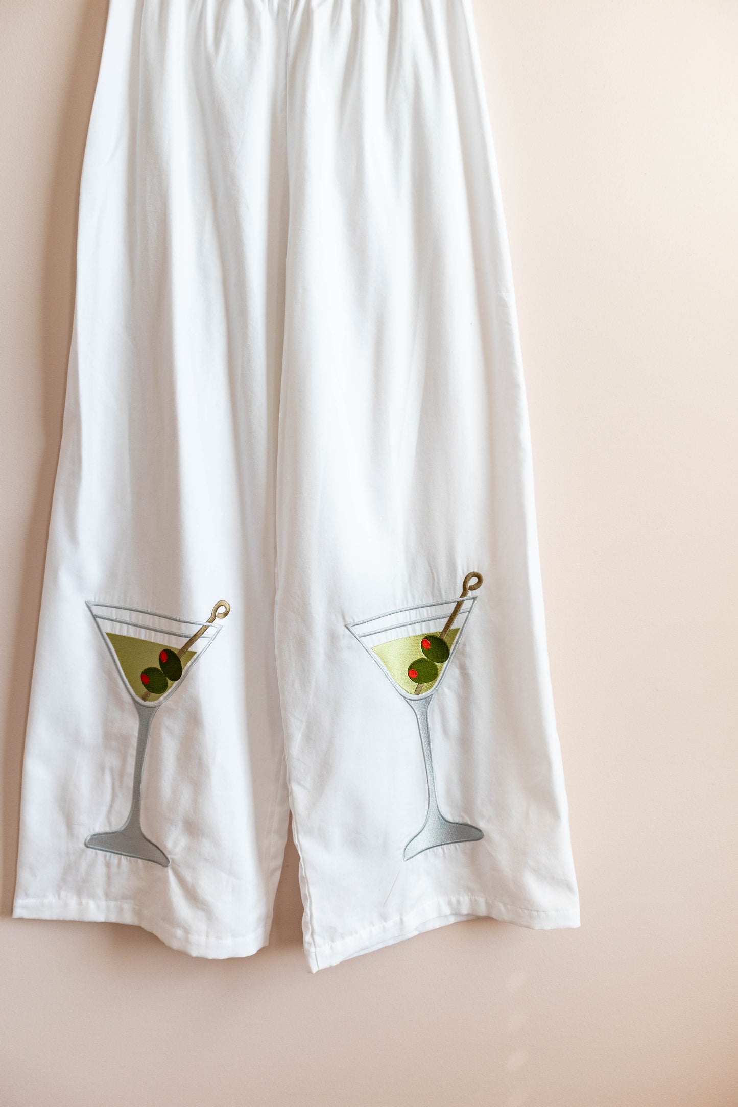 Upcycled Embroidered Martini Wide-Leg Pants