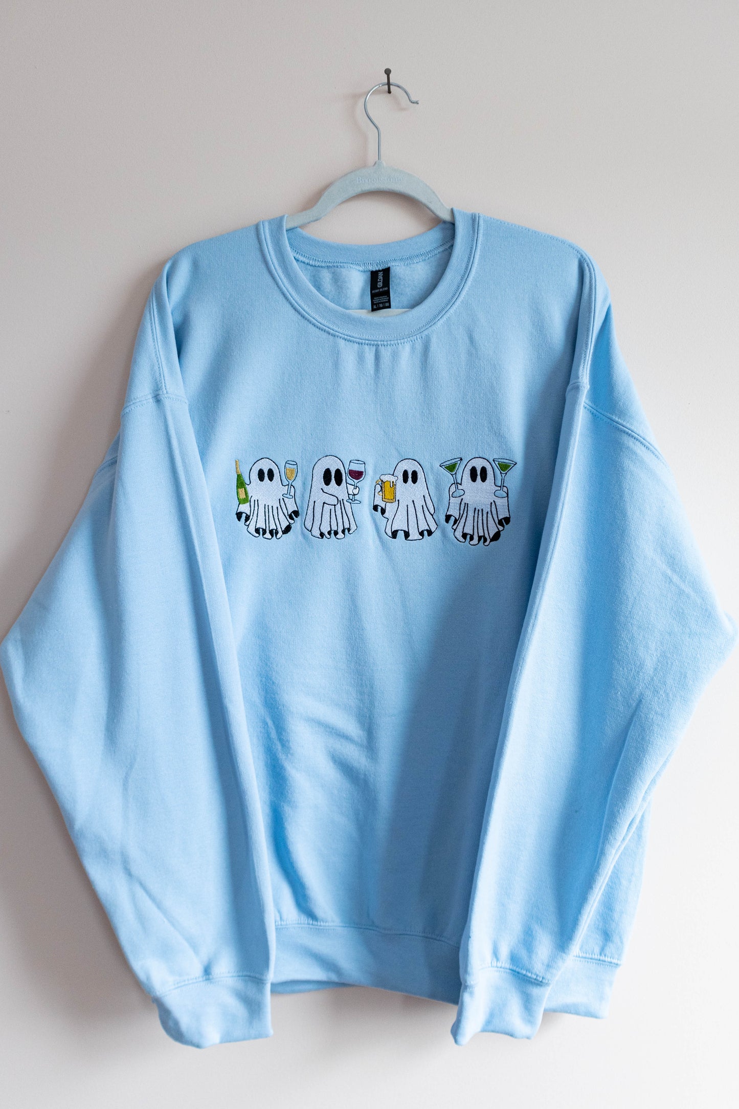 Here for the BOOze Sweatshirt - Light Blue