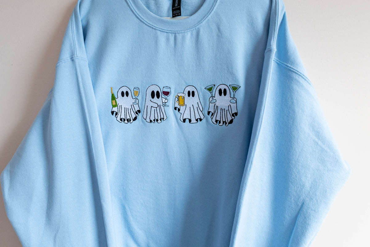 Here for the BOOze Sweatshirt - Light Blue