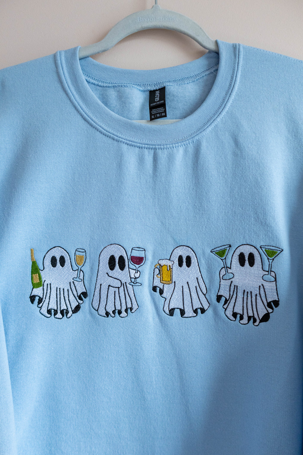 Here for the BOOze Sweatshirt - Light Blue
