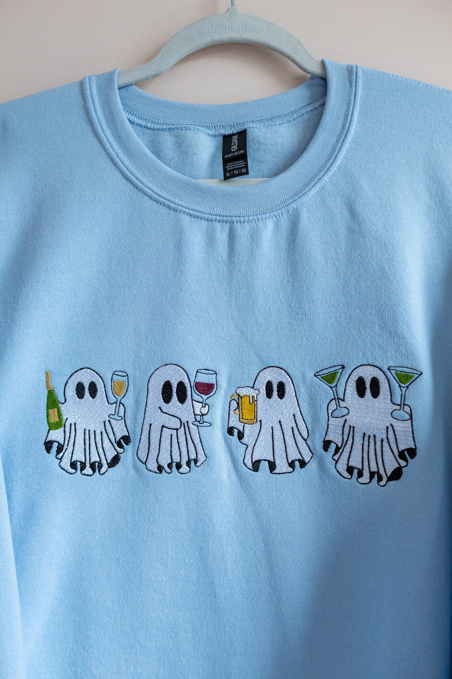 Here for the BOOze Sweatshirt - Light Blue