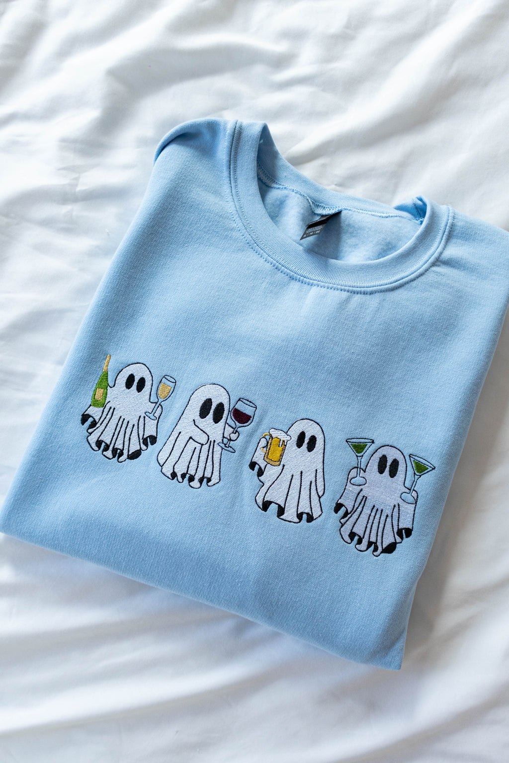 Here for the BOOze Sweatshirt - Light Blue