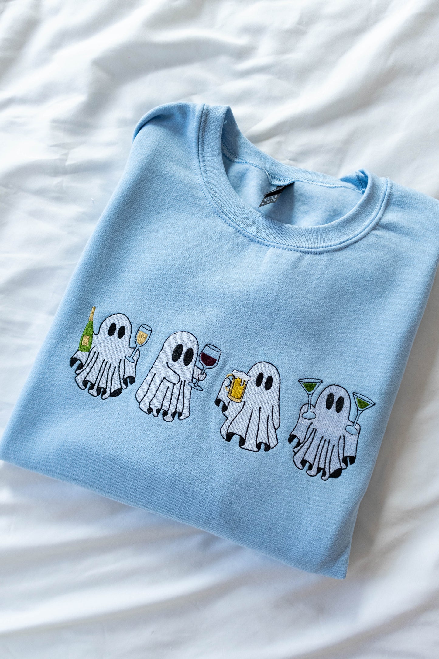 Here for the BOOze Sweatshirt - Light Blue