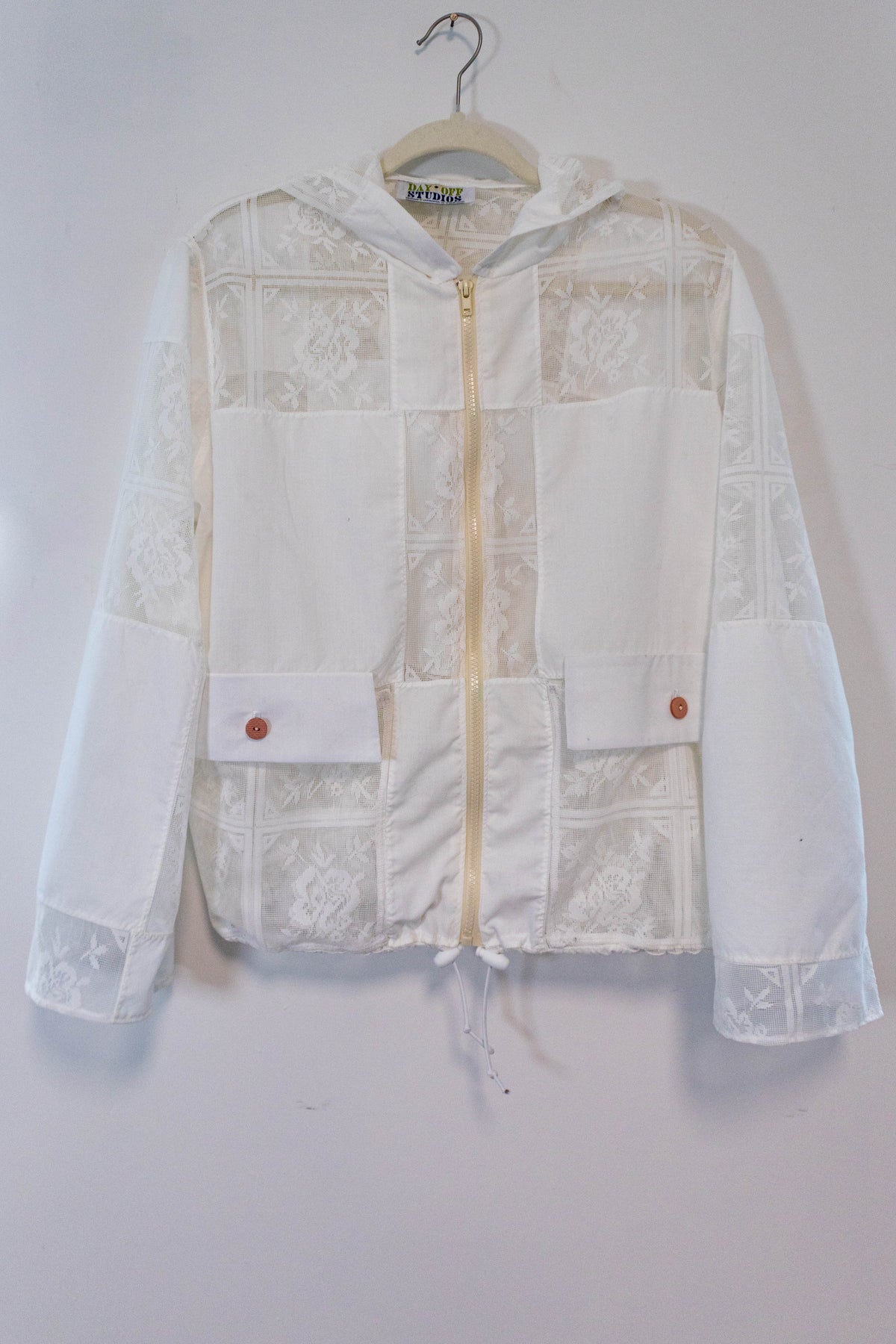 White Lace Drawcord Jacket
