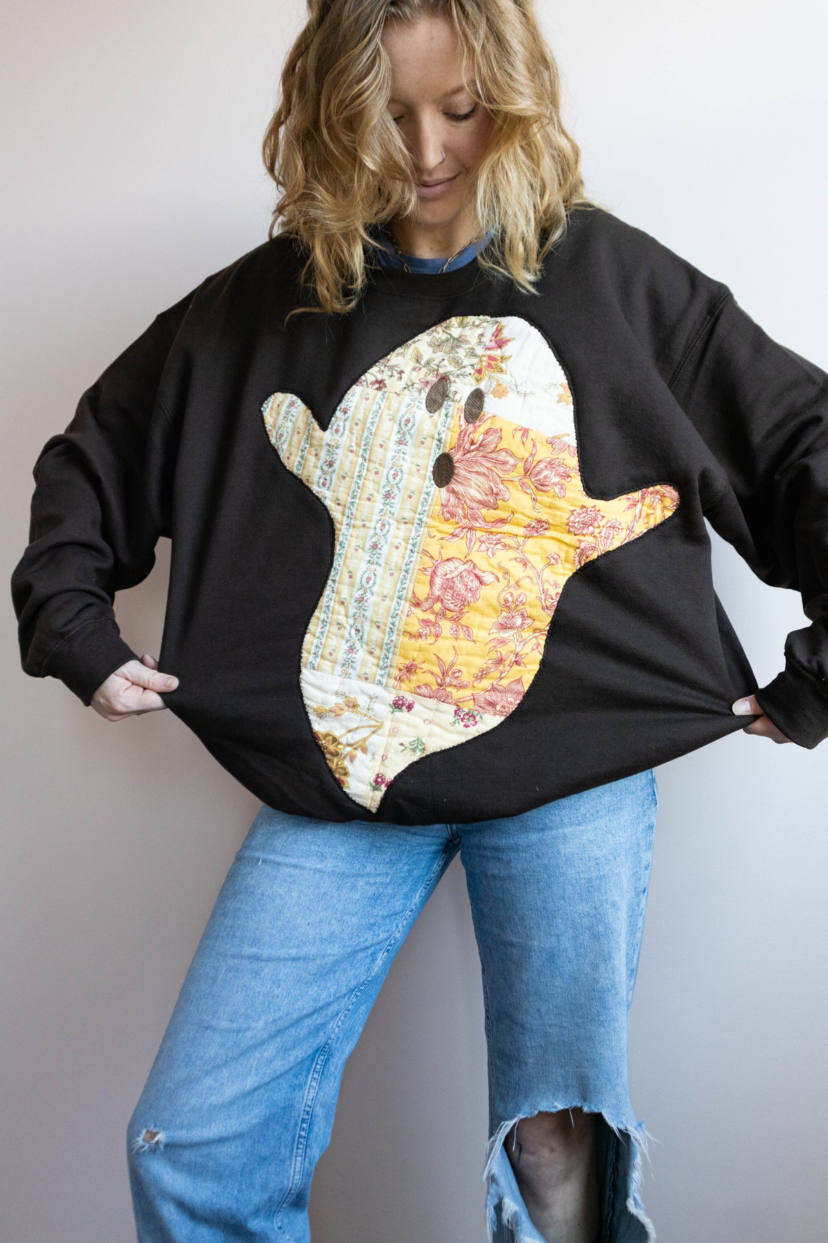 Upcycled Quilt Ghost Sweatshirt - XL