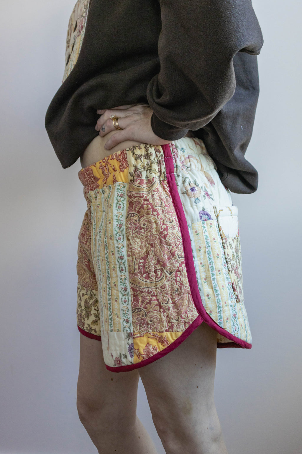 Vintage Quilt Patchwork Shorts - Large