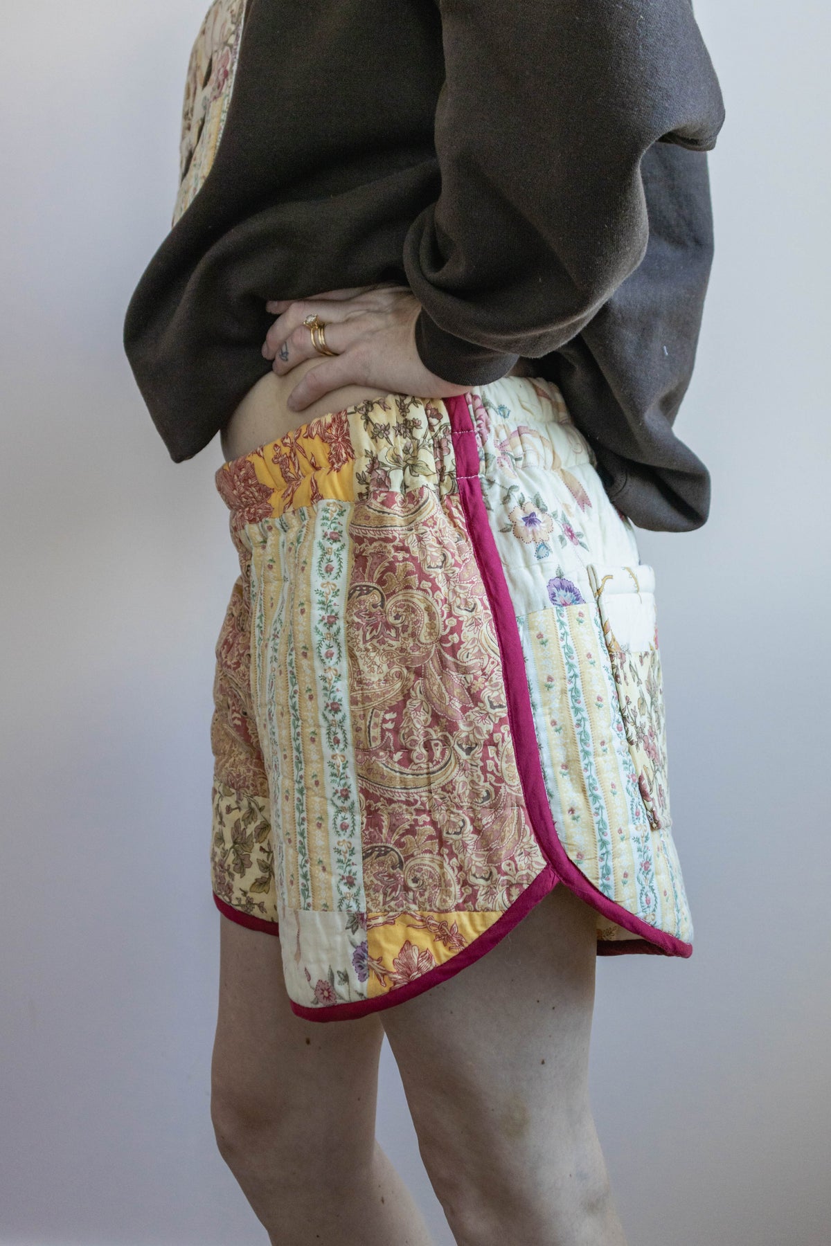 Vintage Quilt Patchwork Shorts - Large