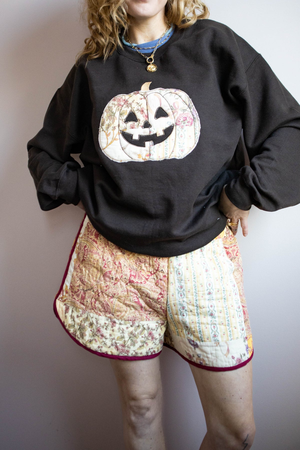 Vintage Quilt Patchwork Shorts - Large