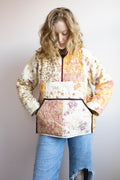 Vintage Quilt Quarter-Zip Jacket | Floral Patchwork Pullover