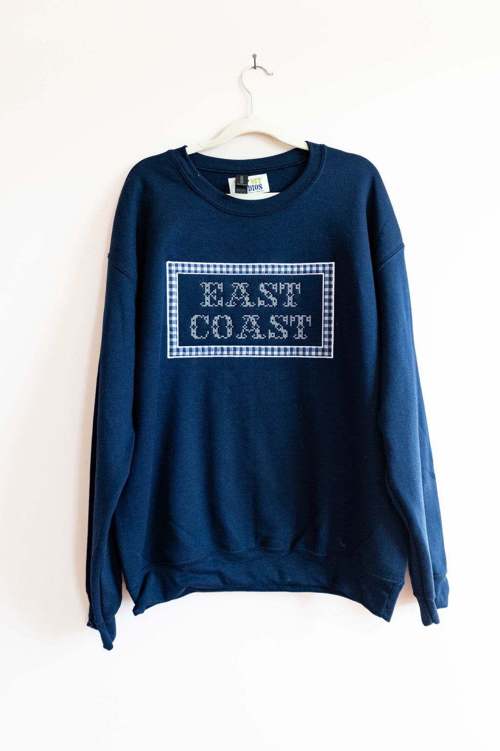 Gingham East Coast Cross Stitch Sweatshirt