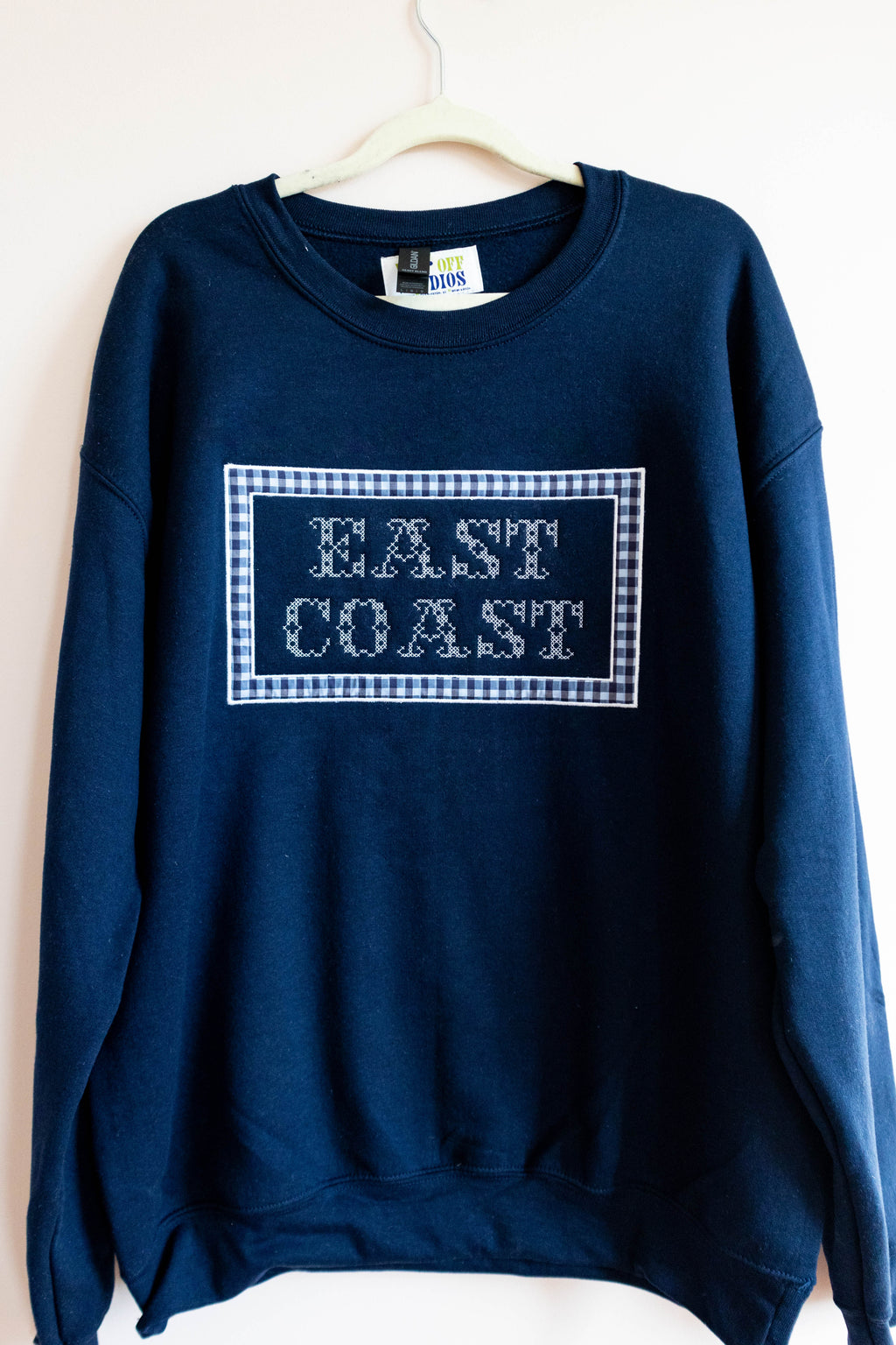 Gingham East Coast Cross Stitch Sweatshirt