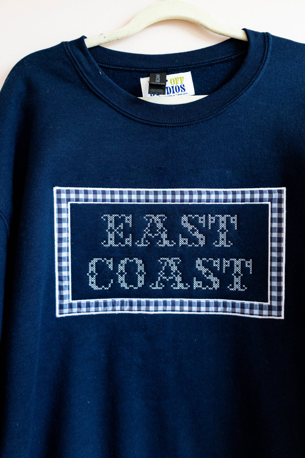 Gingham East Coast Cross Stitch Sweatshirt