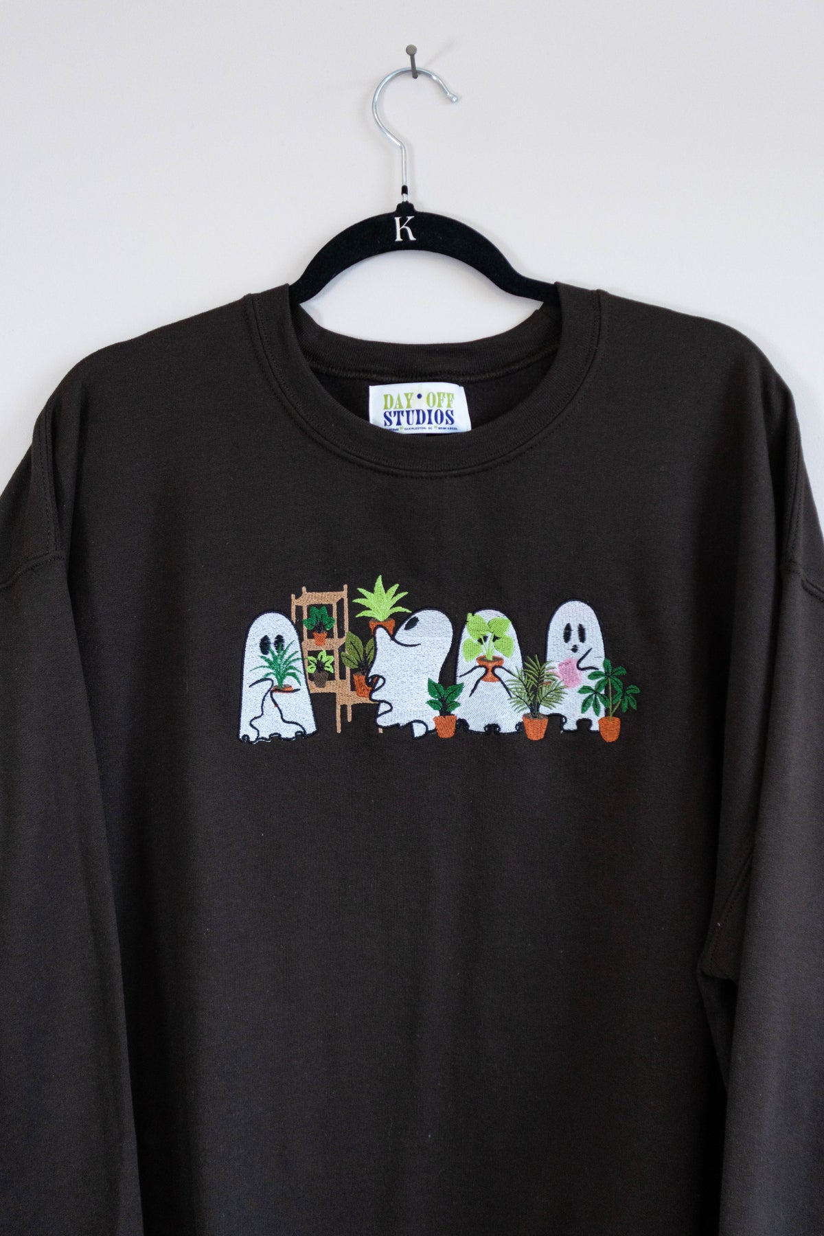 Plant Ghost Crewneck - Chocolate Brown